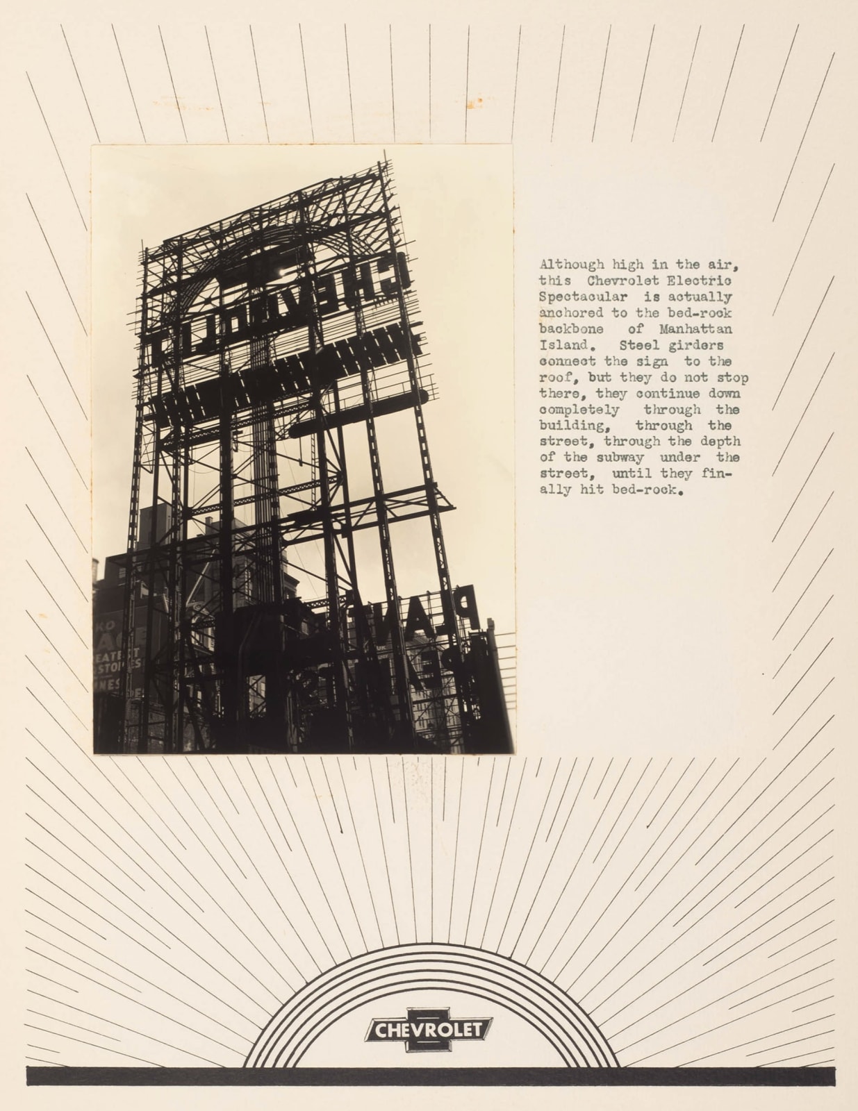 Chevrolet / Campbell-Ewald Co. / General Outdoor Advertising Co., A step-by-step process of the new Chevrolet Electric Spectacular in Times Square, New York, 1937