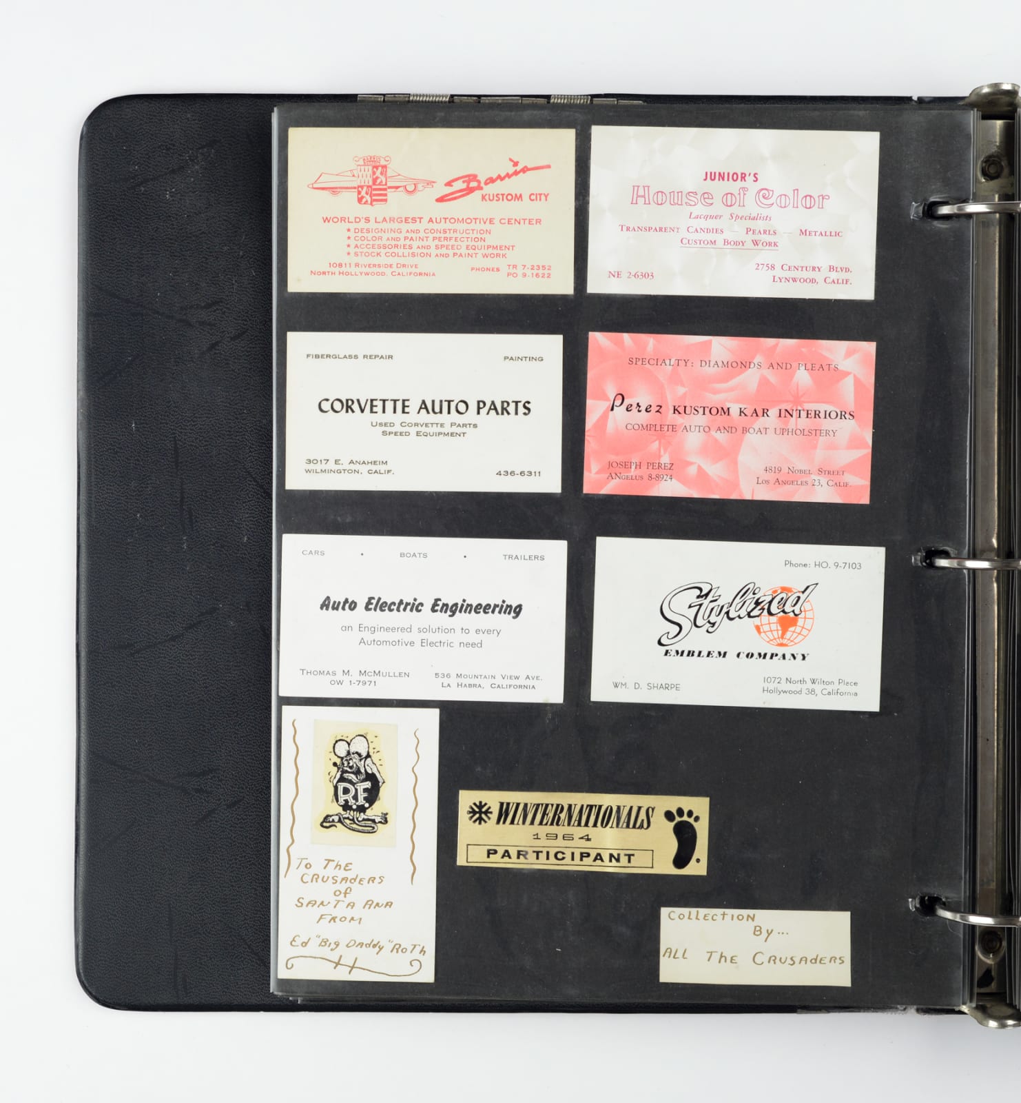 [Crusaders Car Club], Scrapbook of hot rods and car meets, 1963-66