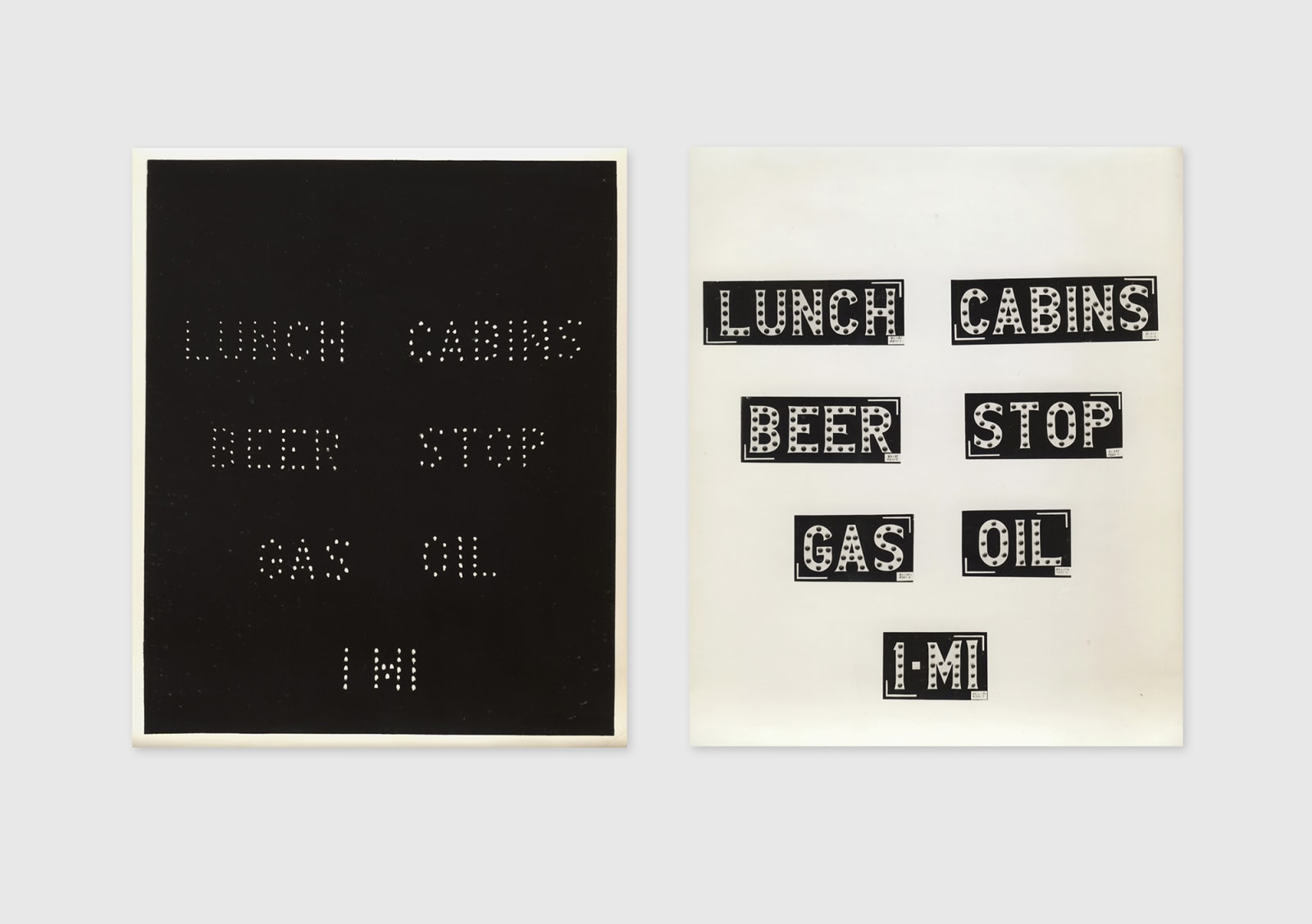 Sprague Art Studio, Nite Lite Advertising (Lunch Cabins Beer Stop Gas Oil 1-MI), 1920s