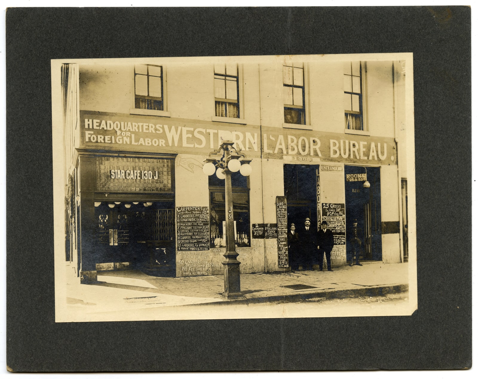 [Foreign Labor Bureau], Exterior View of the Headquarters for Foreign Labor in Sacramento, CA, 1910s