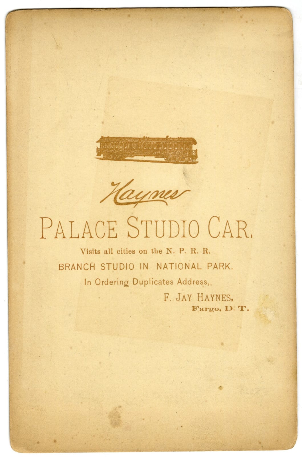 F. Jay Haynes, Palace Studio Car Portrait, 1880s