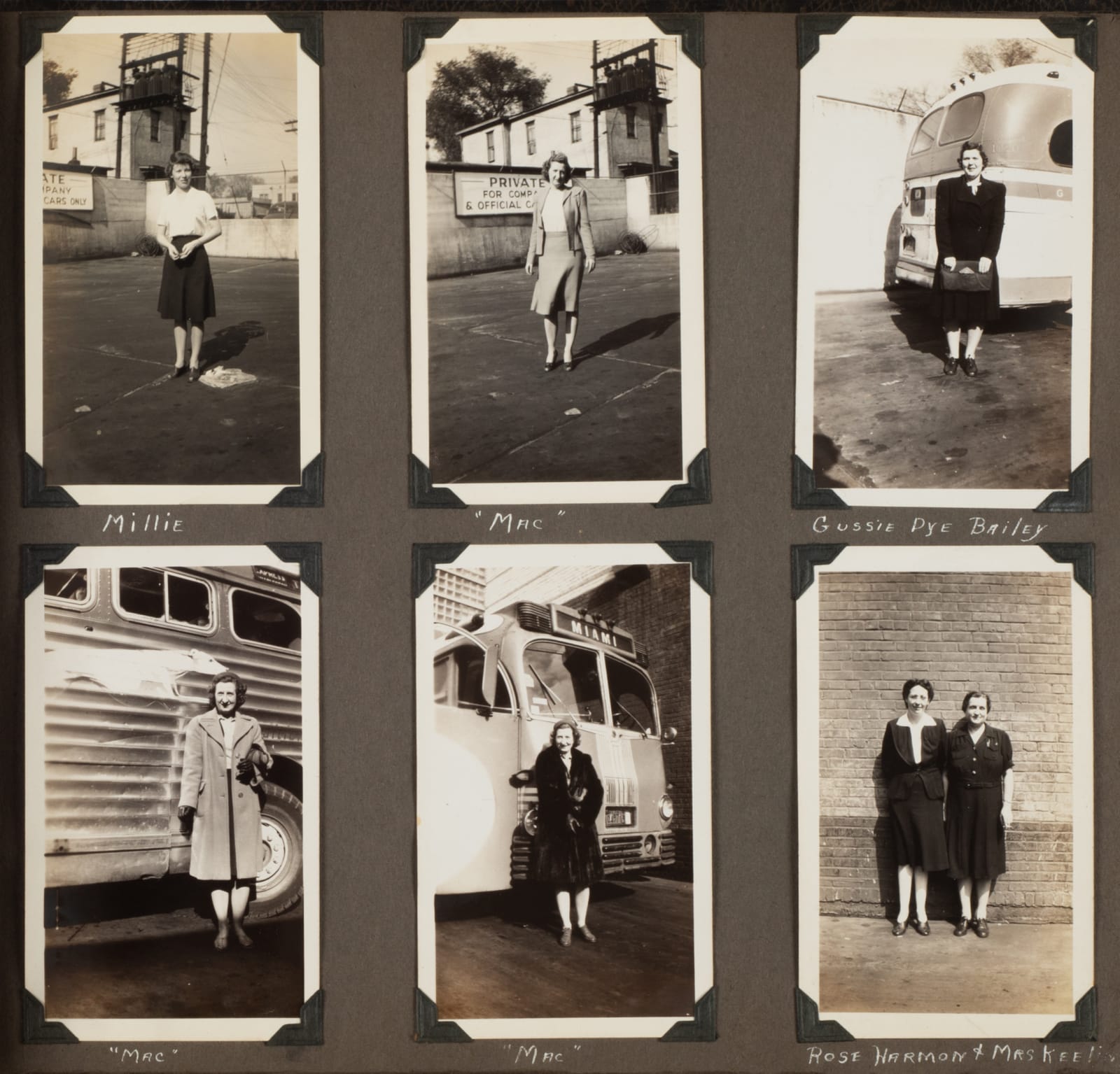 Mildred Bailey, Album with Portraits of Greyhound Bus Employees in West Virginia , 1941