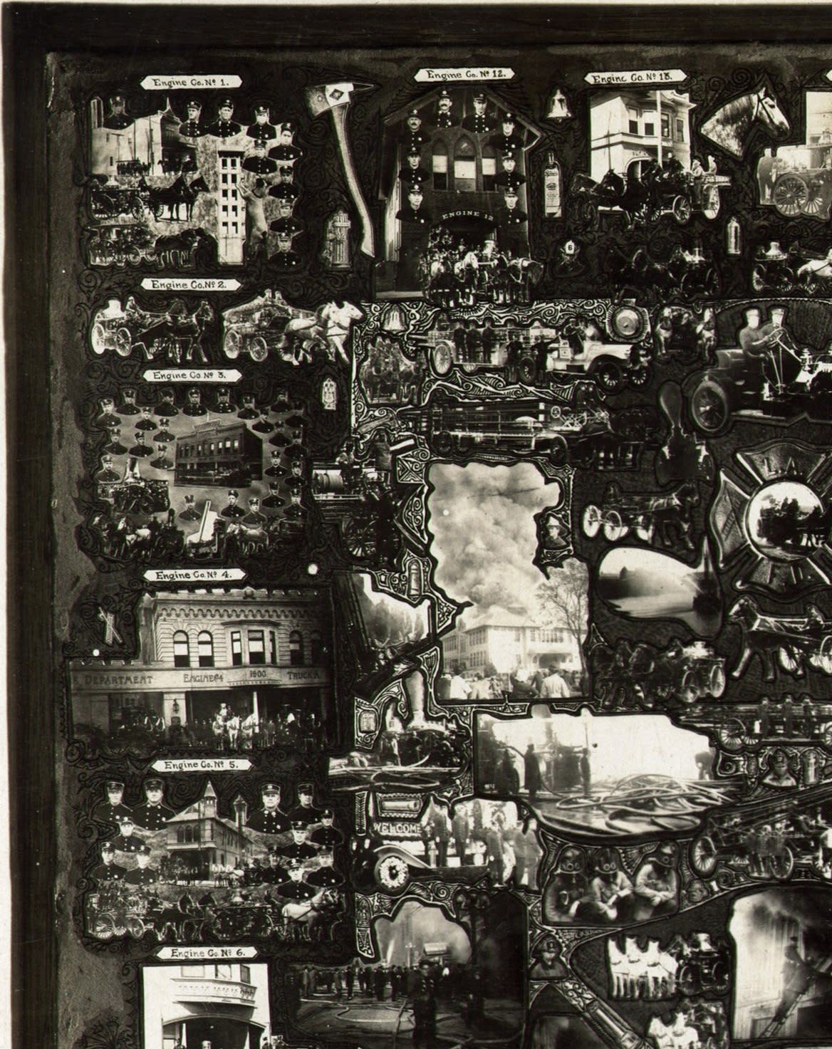 Unknown, Unusual and highly detailed photo-composite of the Los Angeles Fire Department, c. 1900