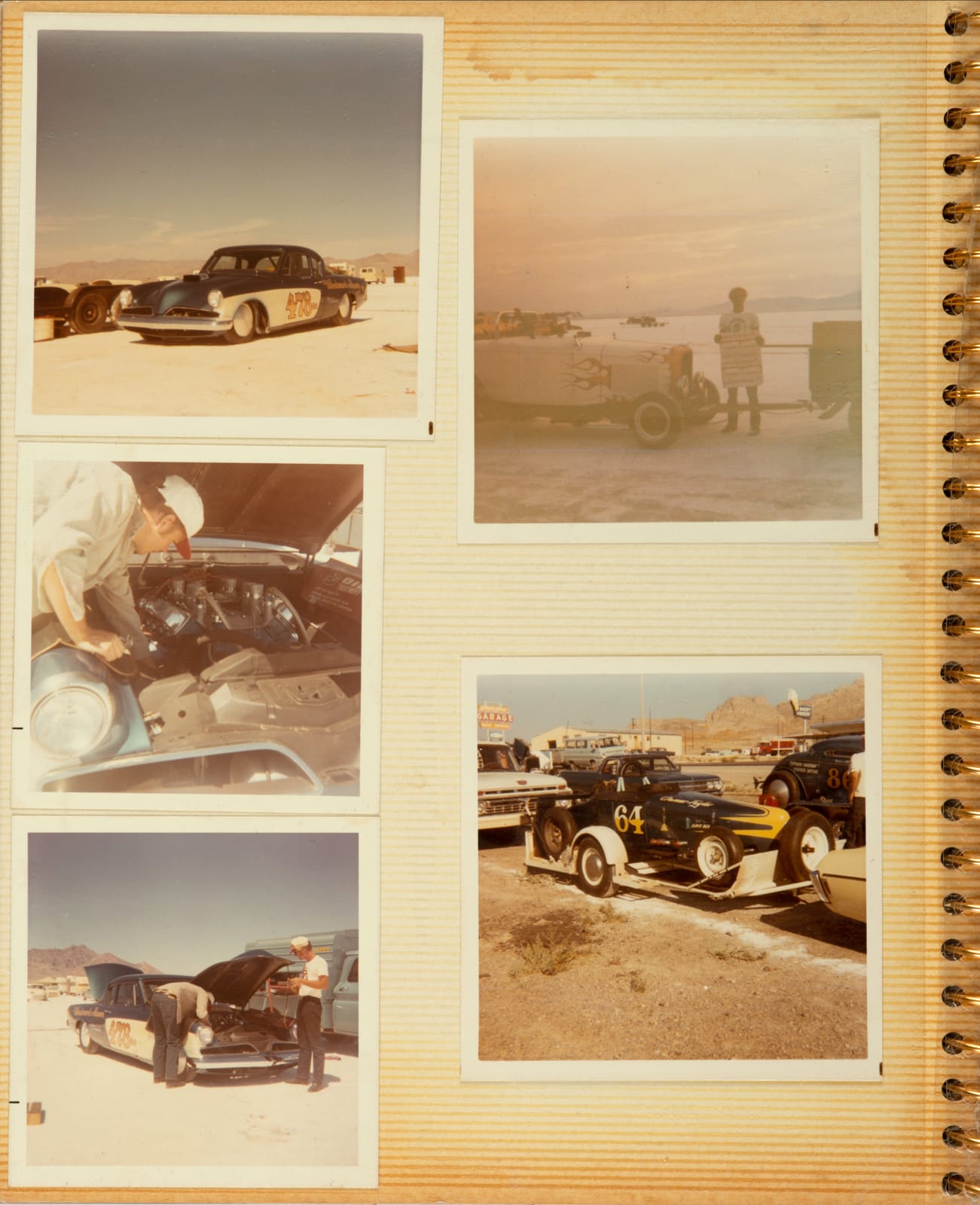[Mel and Mike Swain], Album Showing Drag Racing Brothers at El Mirage, 1970s