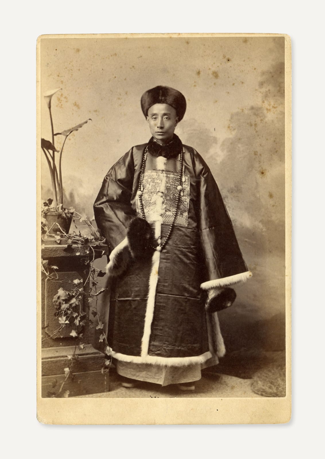 Pach Brothers, Pair of Photographs Showing Harvard Professor Ko K'un-hua and His Family, c. 1880