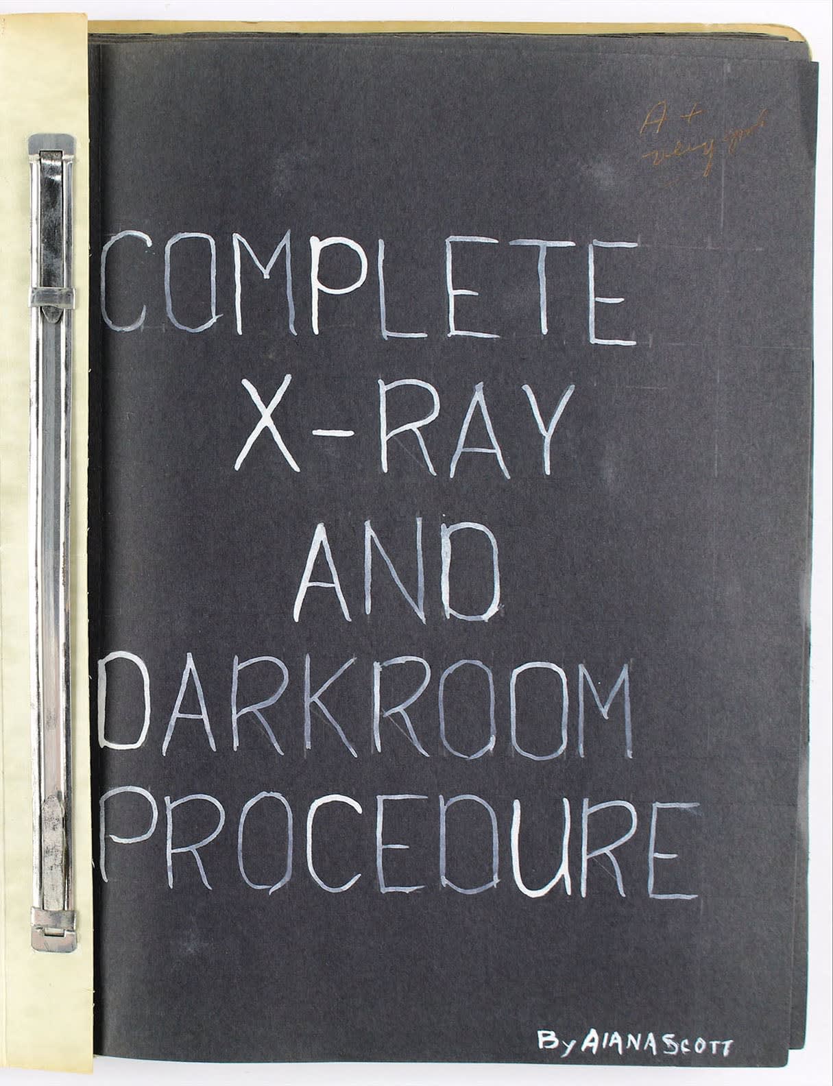 Alana Scott, Step-by-Step Album titled "Complete X-Ray and Darkroom Procedure", c 1960