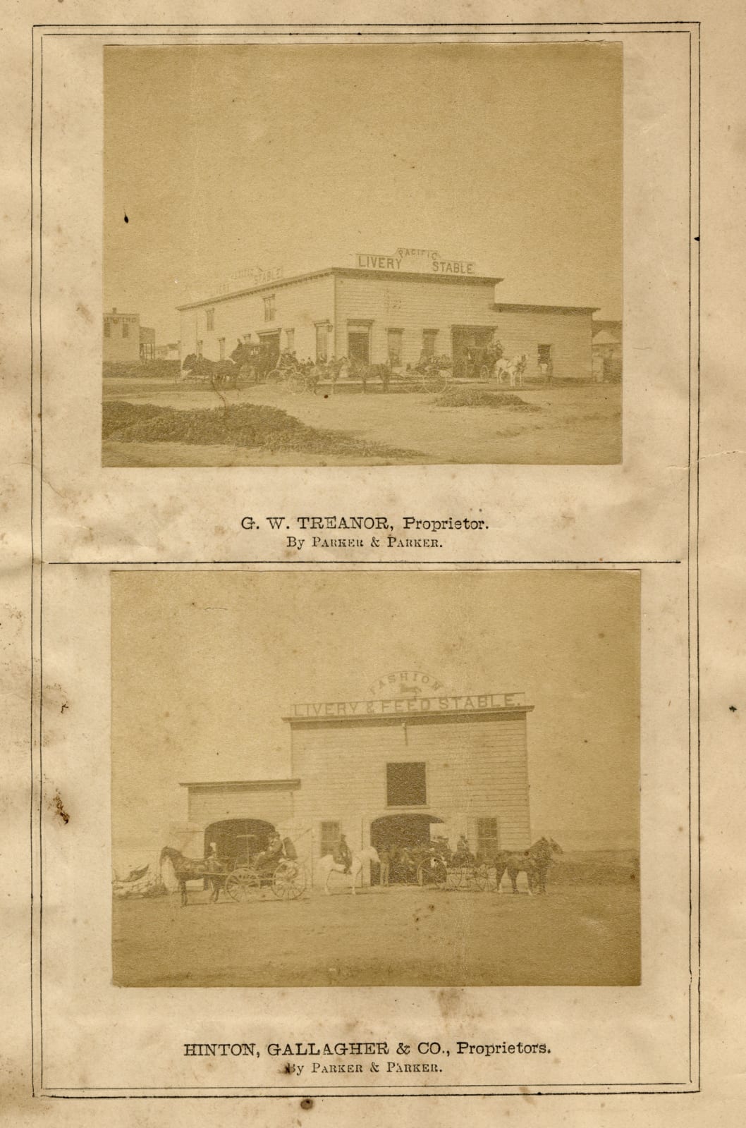C. P. Fessenden / Parker & Parker, Photographic Segment from an Early Business Directory Published by The San Diego Daily Union, 1874