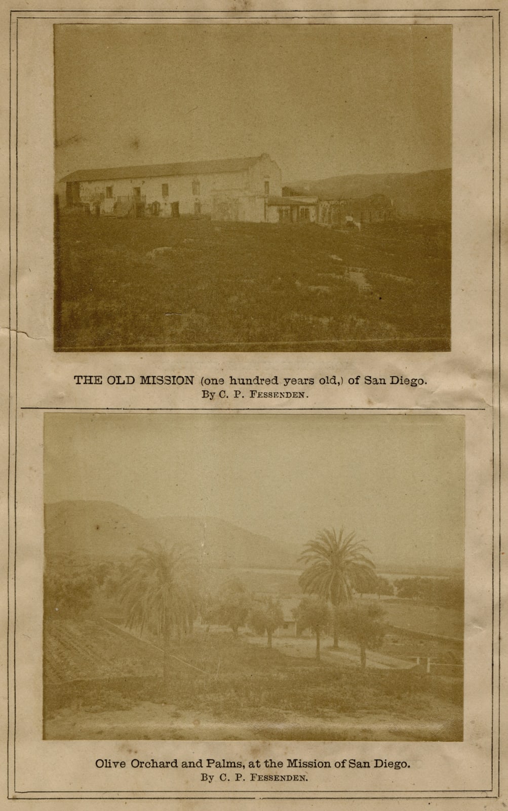 C. P. Fessenden / Parker & Parker, Photographic Segment from an Early Business Directory Published by The San Diego Daily Union, 1874
