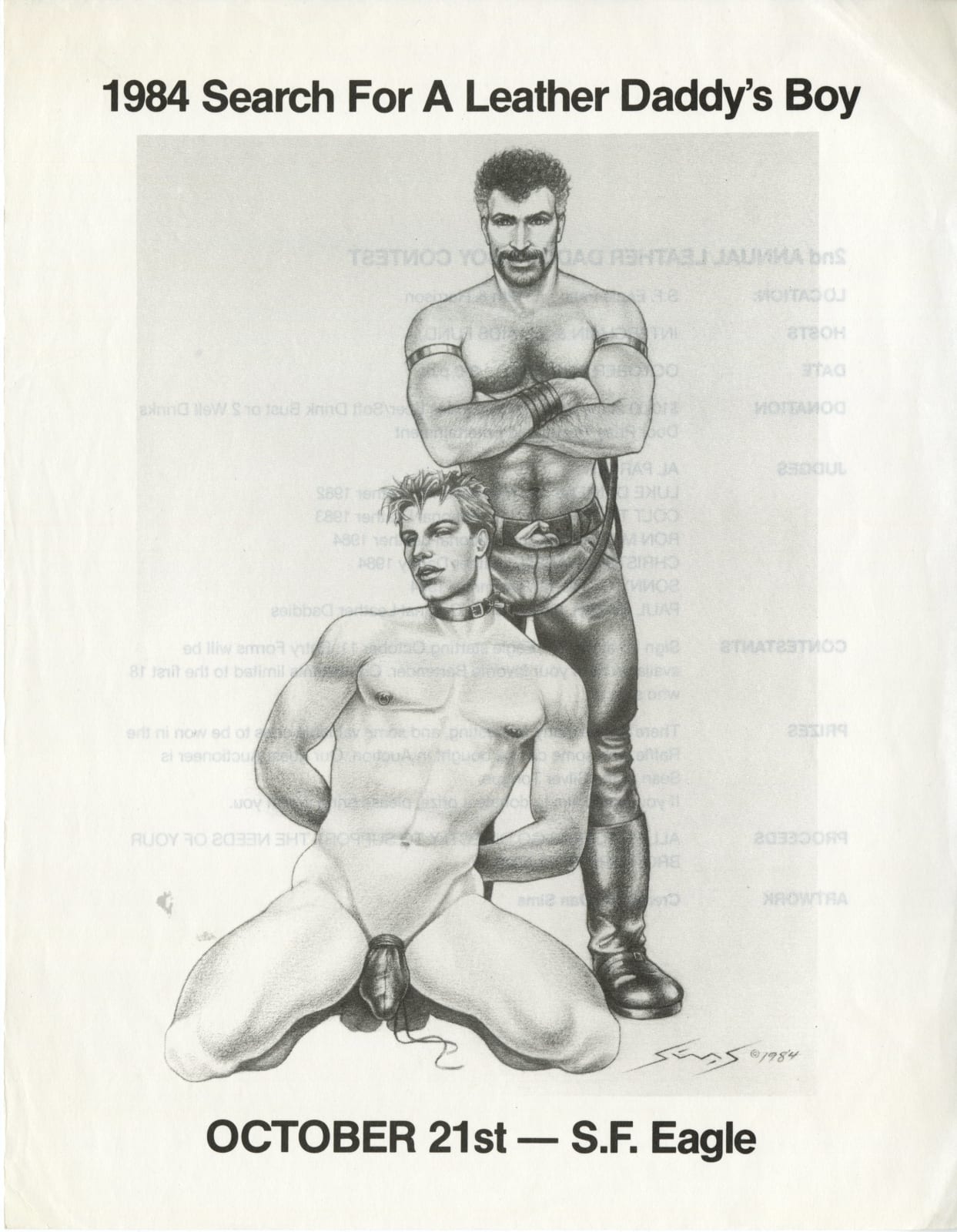 [S.F. Eagles Club], Collection of Flyers from the Oldest Leather Bar in the US, 1980s