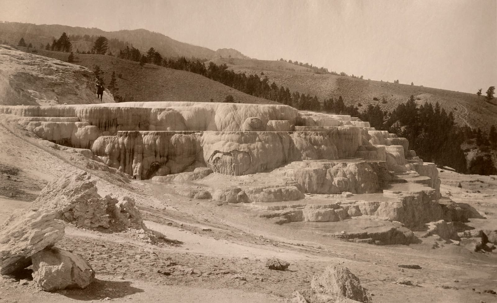 F. Jay Haynes, Minerva Terrace, Mammoth Hot Springs, 1891