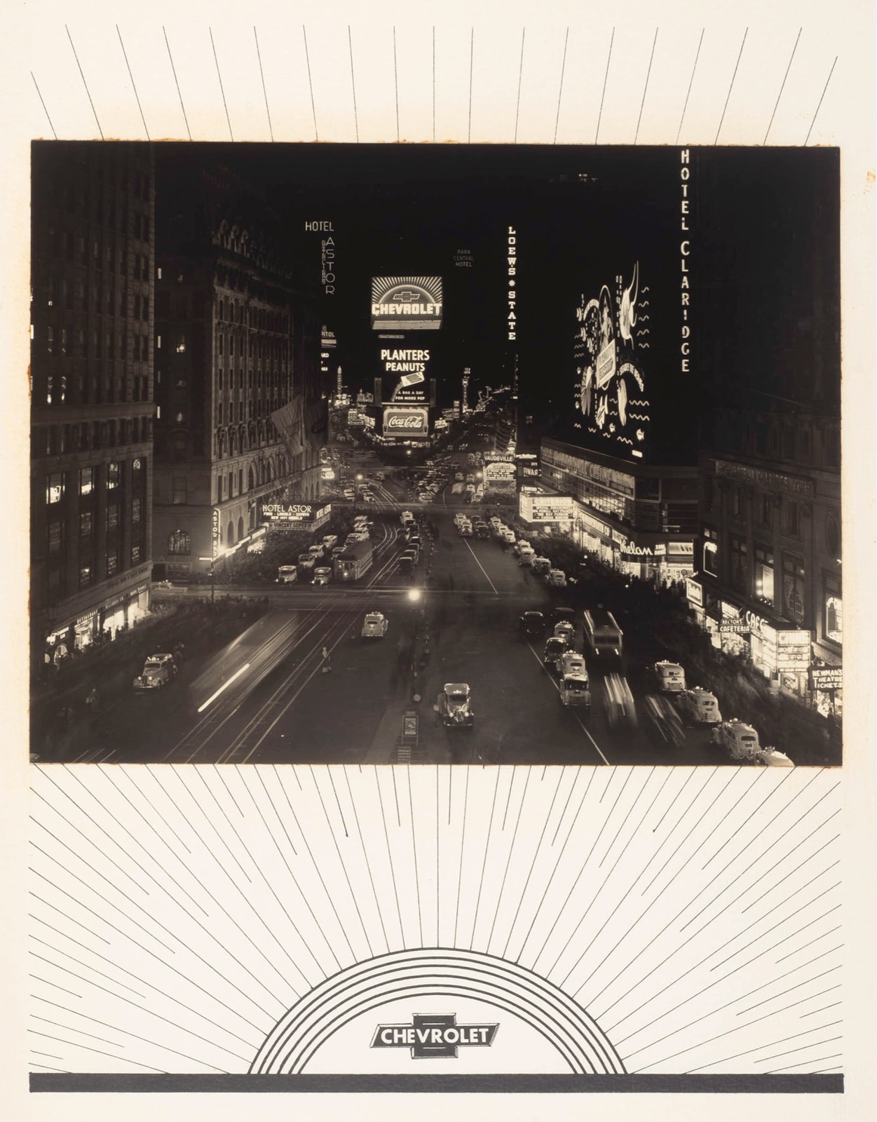 Chevrolet / Campbell-Ewald Co. / General Outdoor Advertising Co., A step-by-step process of the new Chevrolet Electric Spectacular in Times Square, New York, 1937