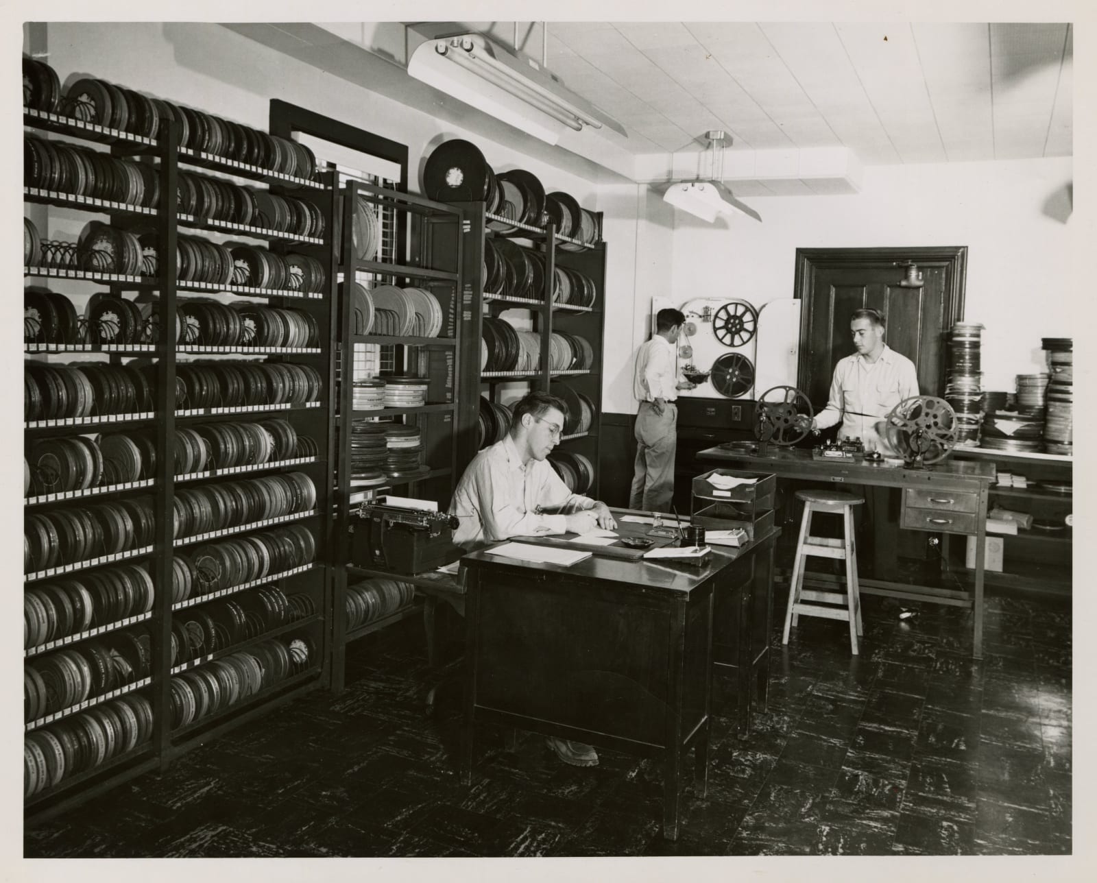 [Princeton Film Center], Photos of the Documentary Production Studio and Its Famed Custom Bus, 1940s