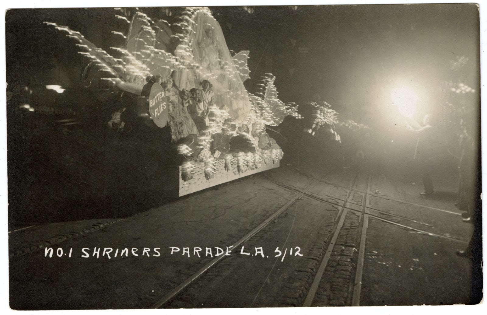 Prince Studio, et al., Real-Photo-Postcards chronicling the Shriner's Electric Parade in Los Angeles, 1912