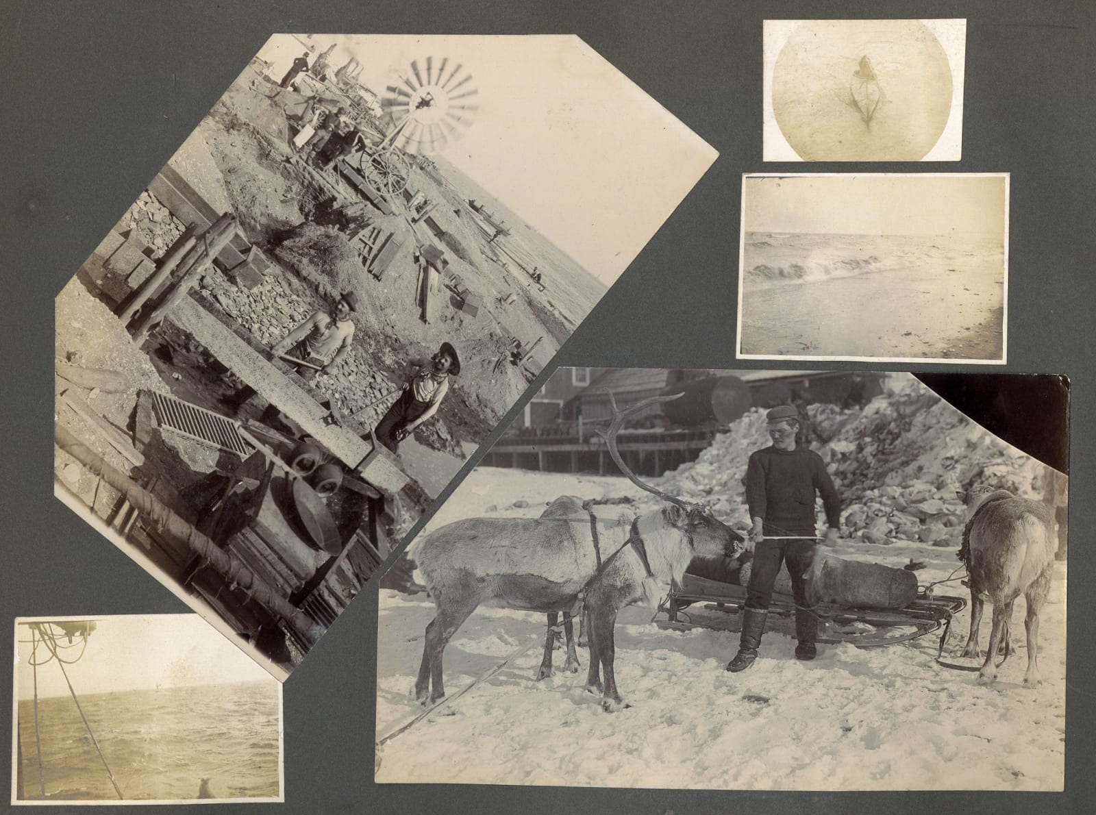 [Klondike Gold Rush], Collaged Photos of Early Yukon Scenes, 1900s