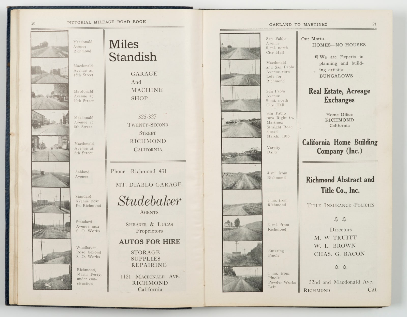 Philip S. Cole, Pictorial Mileage Road Book: California Edition, 1915