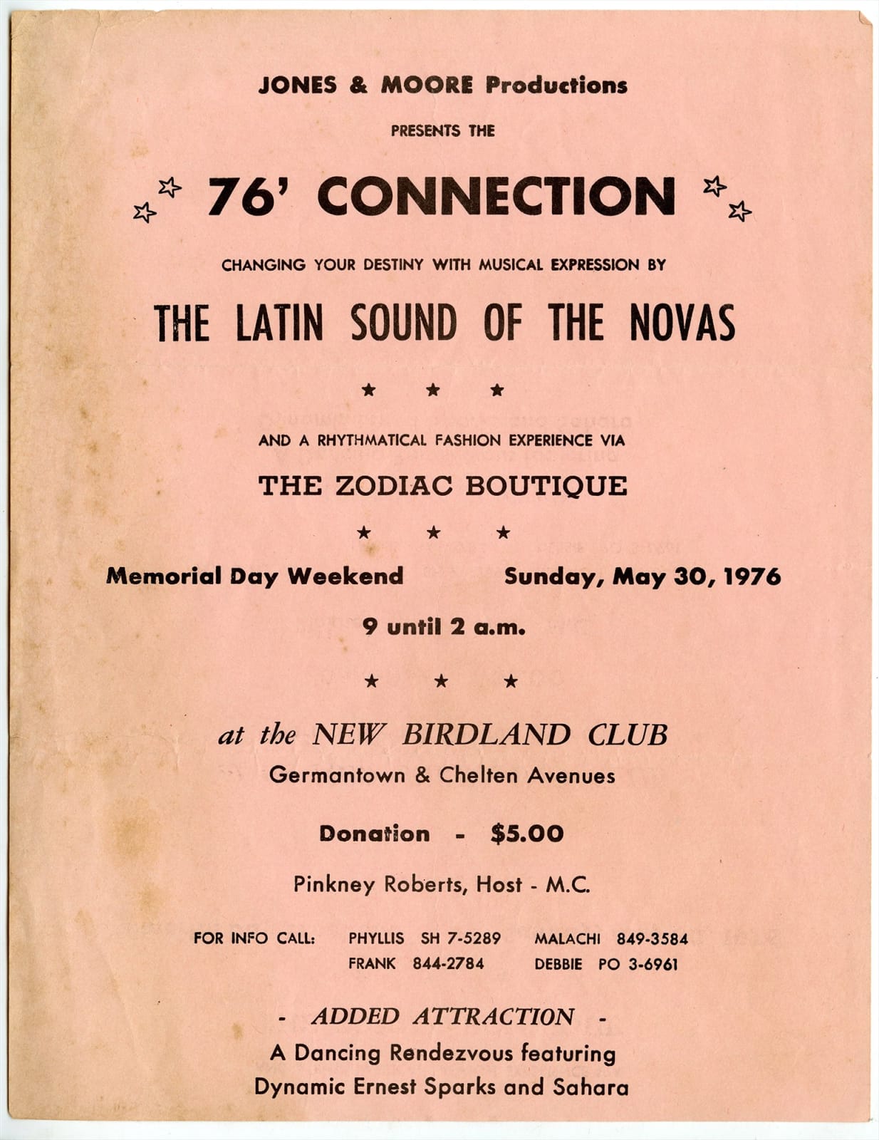 [Pinkney Roberts], Group of Photos, Flyers, and other Ephemera Related to the "The Fashion Plate M.C." , 1940s-70s