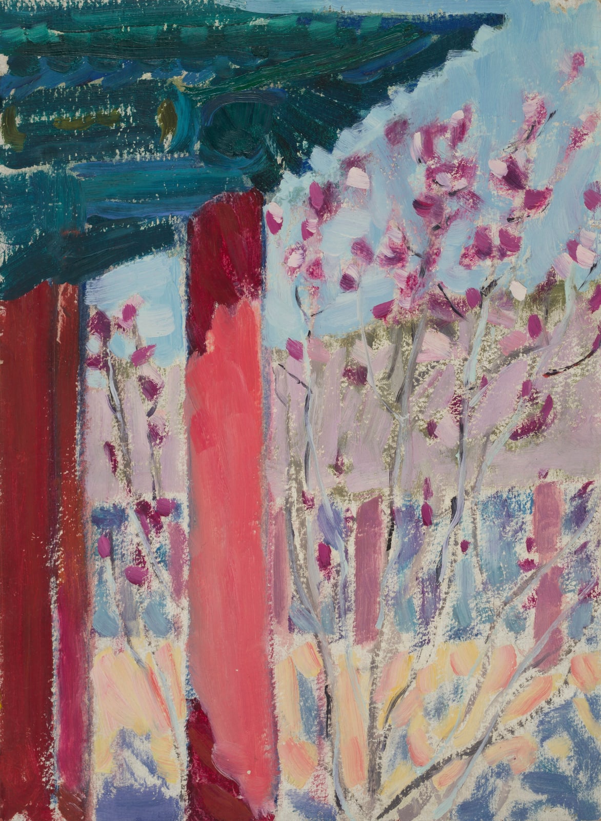 LI Shan, Yulan Magnolias Bloom (Beidaihe River) 玉兰花开 (北戴河）, 1970