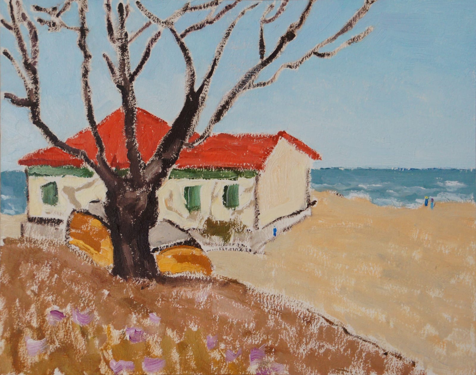 LI Shan, Red roofs (Beidaihe River) 红屋顶 (北戴河）, 2014