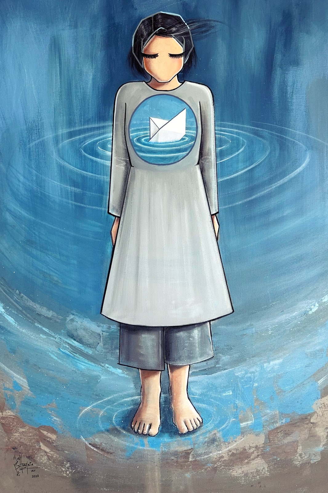 Shamsia Hassani, Drown, 2023