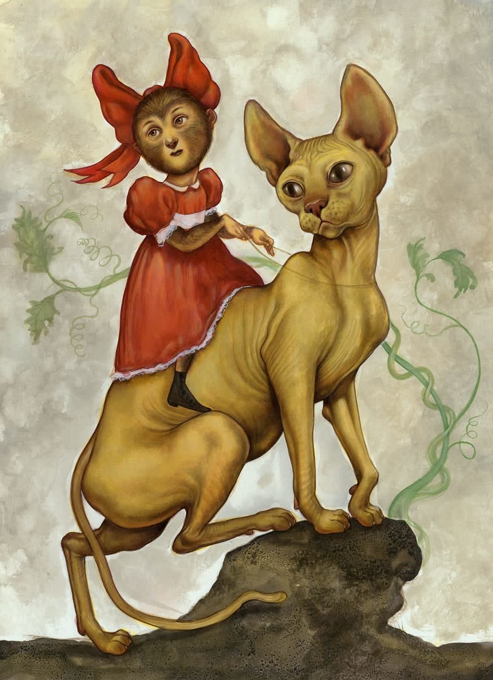 Anita Kunz, Girl with Cat, 2014