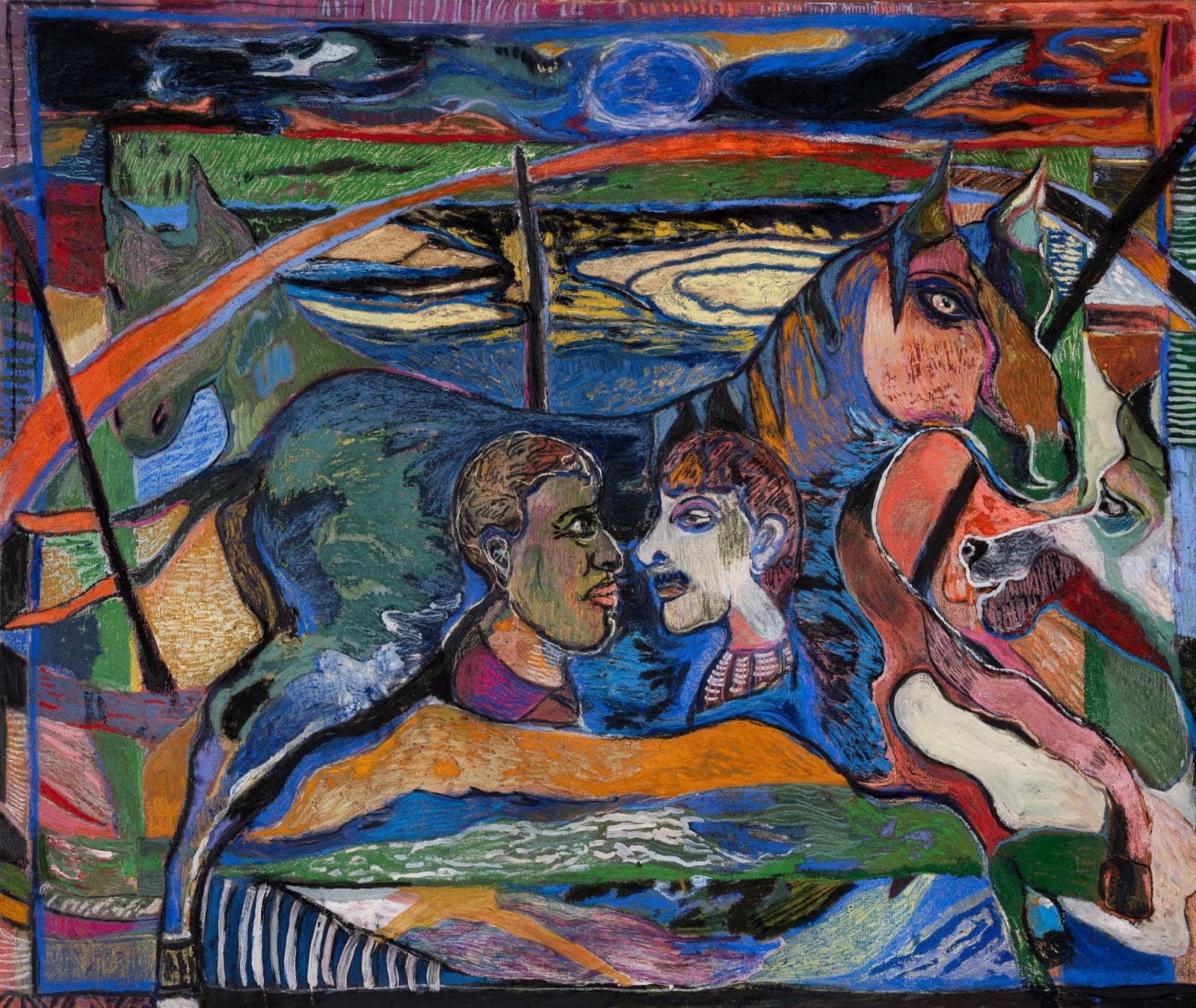 Maya Weishof, Two faces in a horse belly, 2022