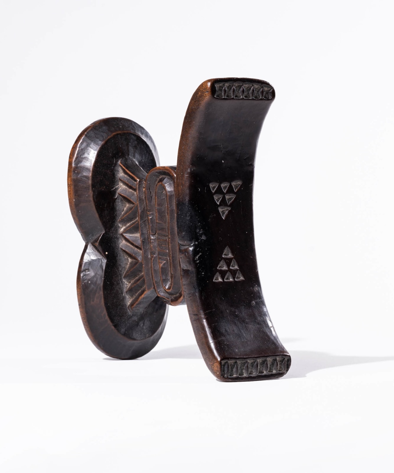 The Owl, Headrest, Anonymous Shona artist, Zimbabwe, Wood - Duende Art Projects