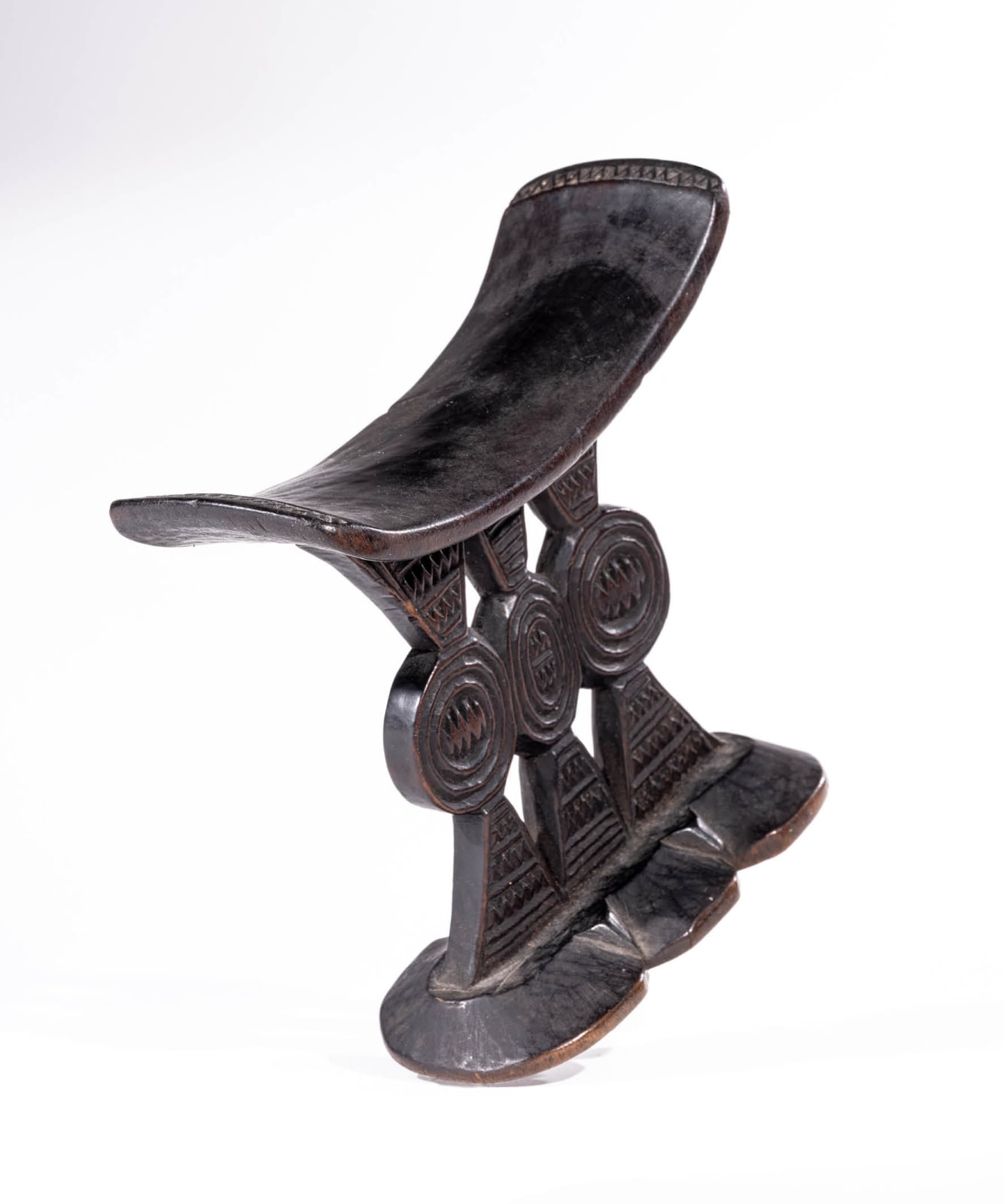 The Three Graces, Headrest, Anonymous Shona Artist, Zimbabwe, Wood, Duende Art Projects