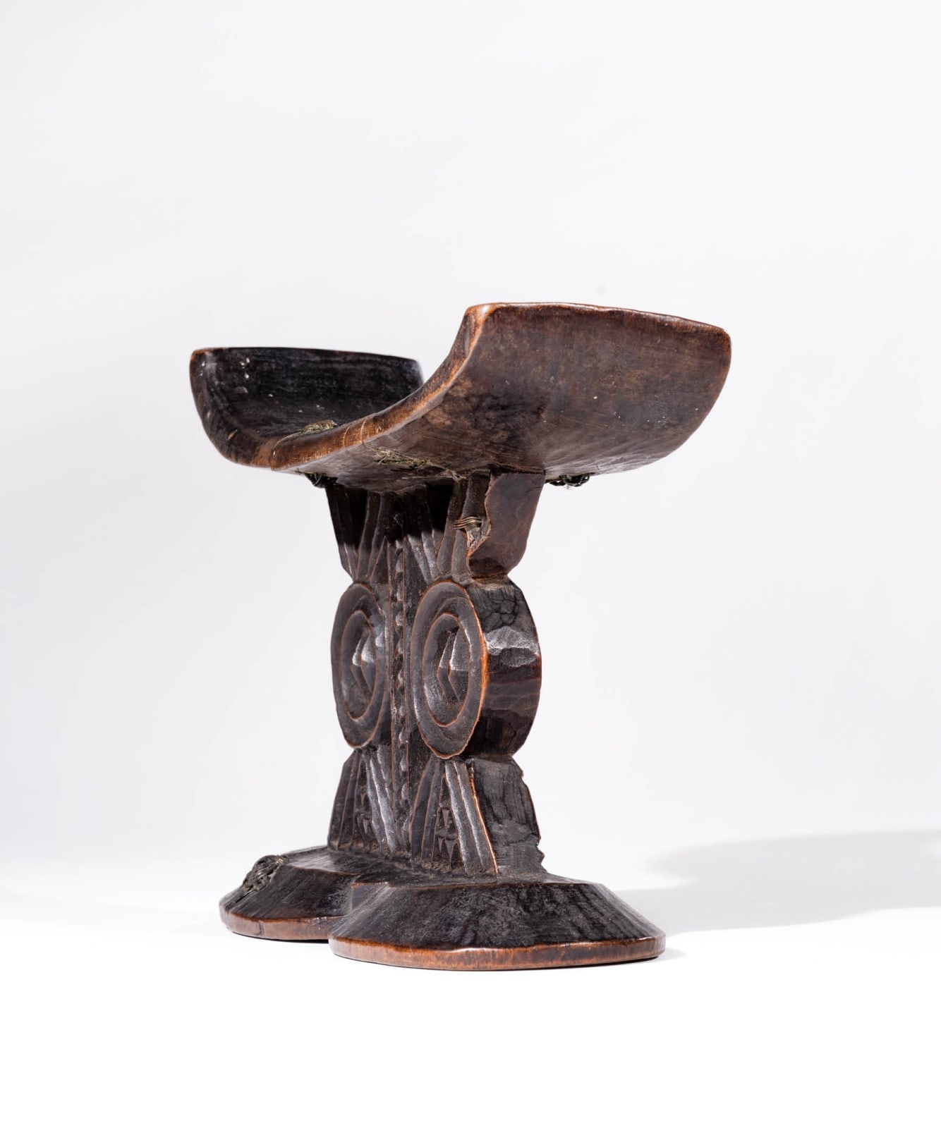 Loved and Repaired, Headrest, Anonymous Shona Artist, Zimbabwe, Wood, Duende Art Projects