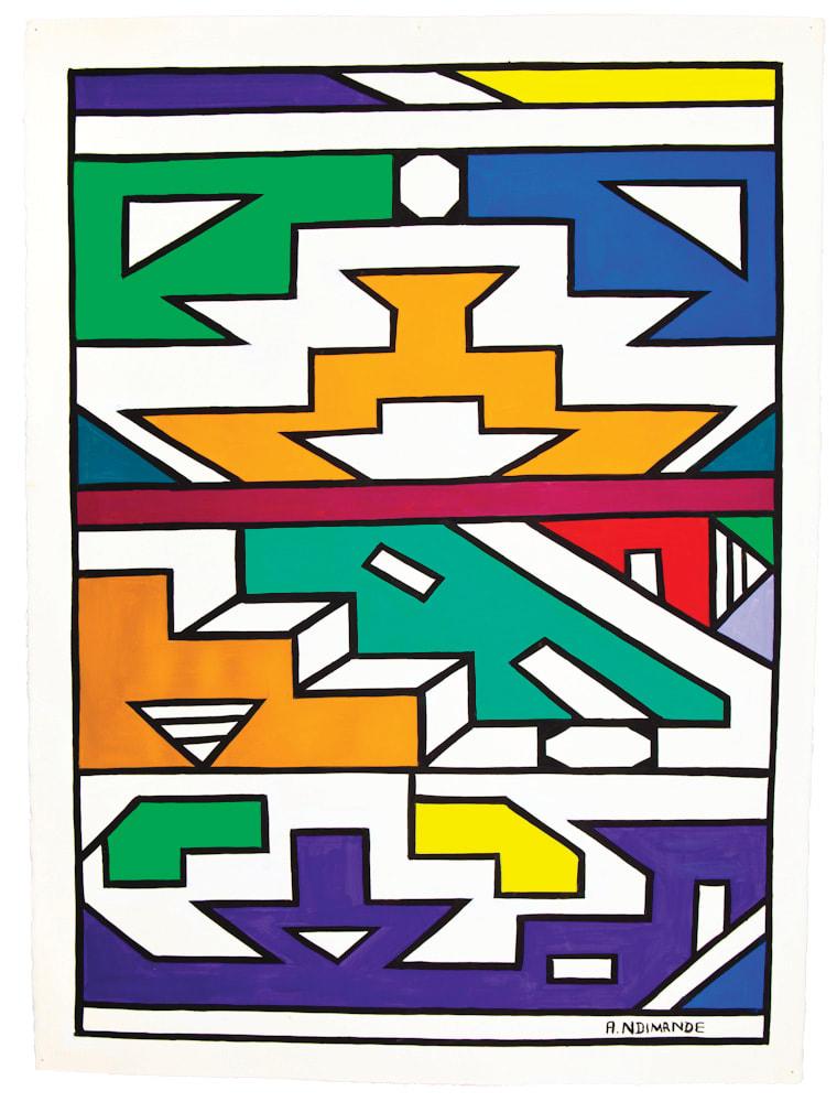 Angelina Ndimande, Untitled, 1993, Acrylic paint on paper, South Africa, Duende Art Projects