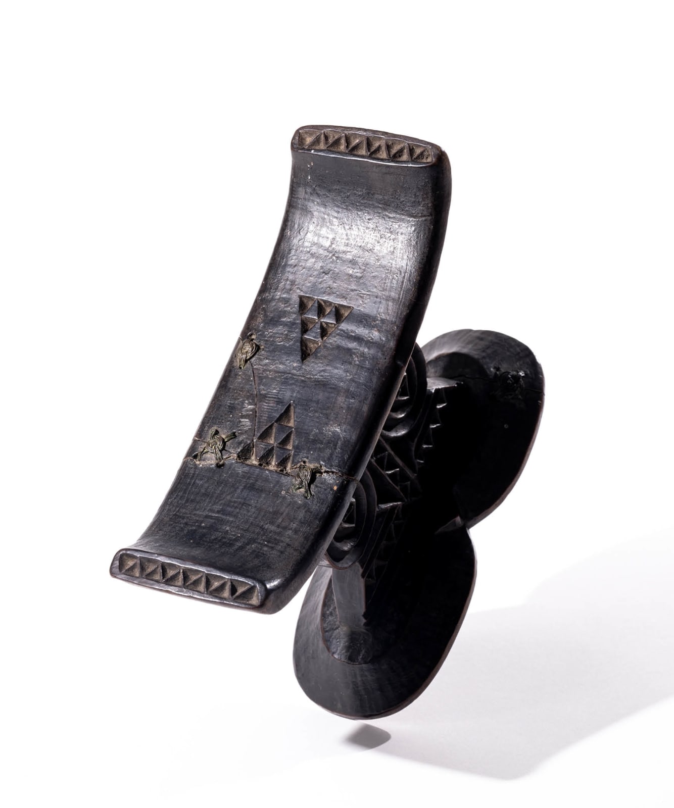 Loved and Repaired, Headrest, Anonymous Shona Artist, Zimbabwe, Wood, Duende Art Projects