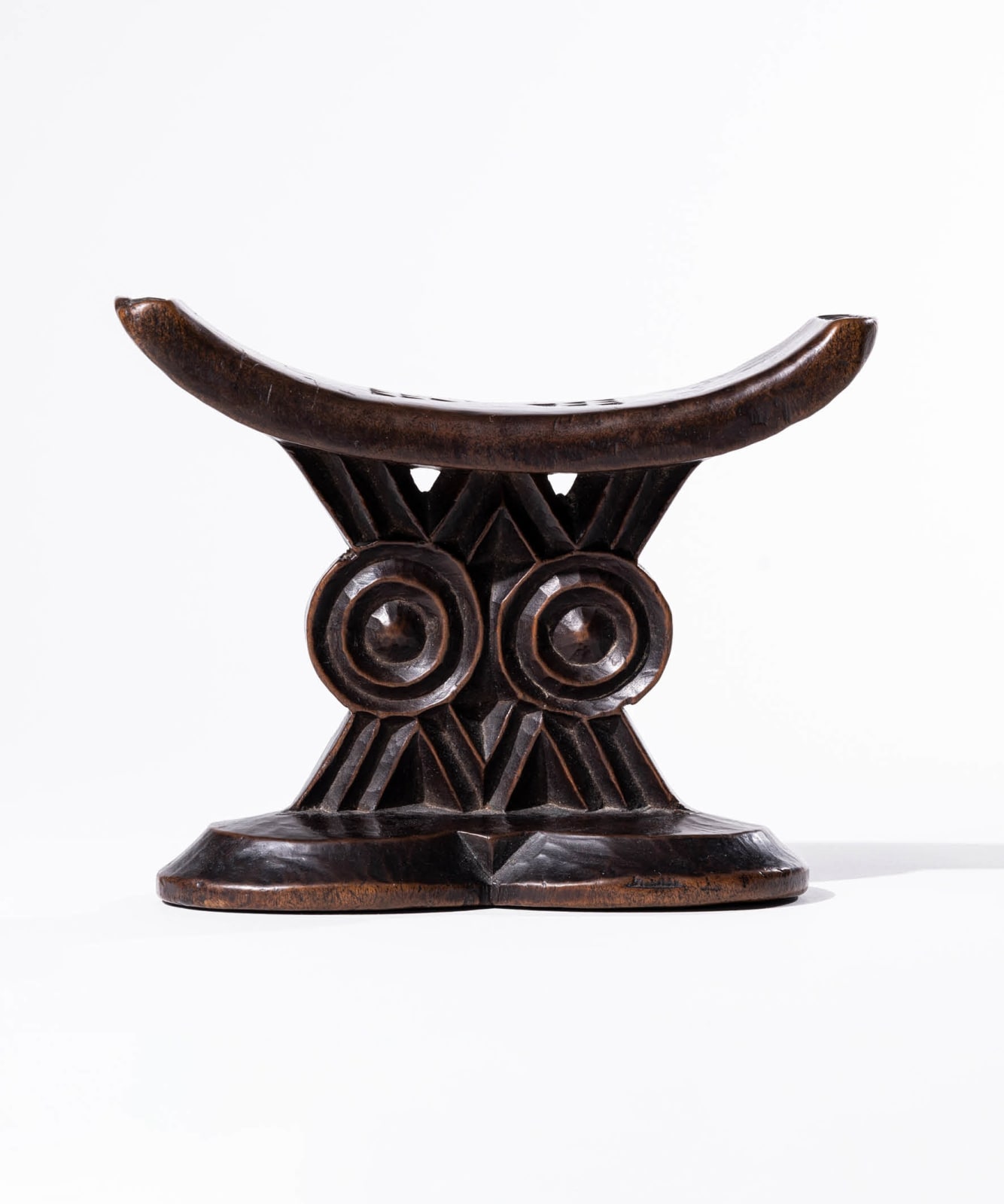 The Owl, Headrest, Anonymous Shona artist, Zimbabwe, Wood - Duende Art Projects