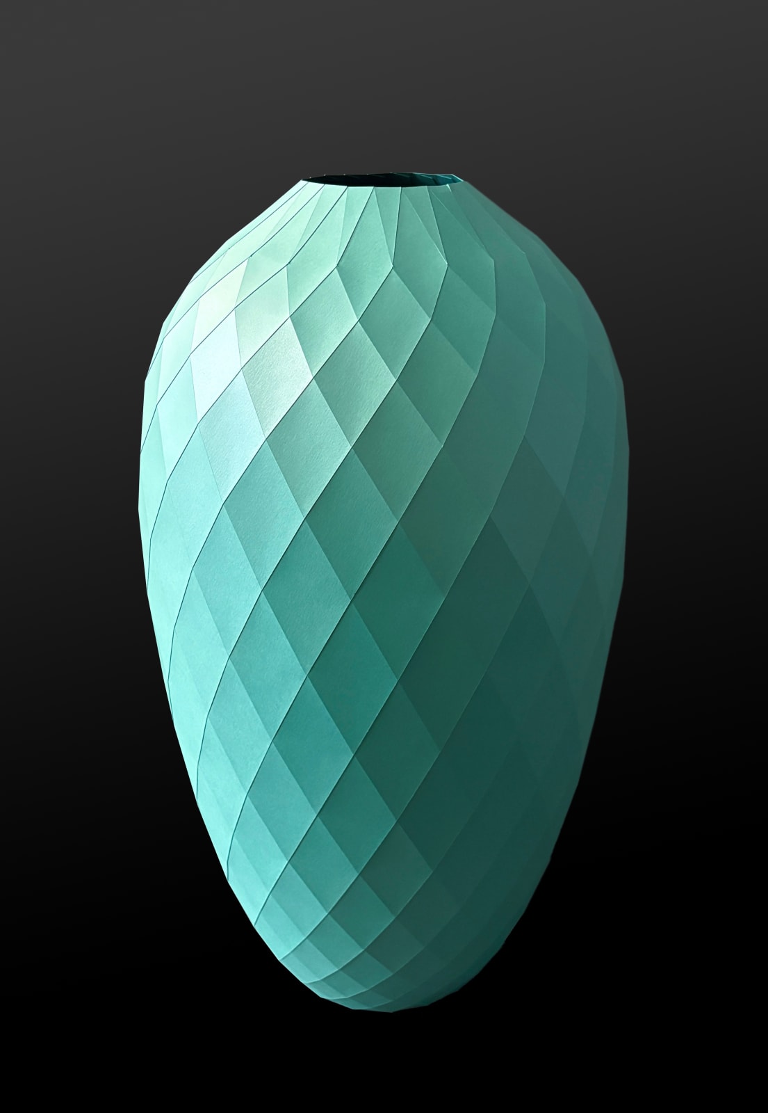 Matt Shlian, Tall iridescent Aquamarine (Ming), 2025