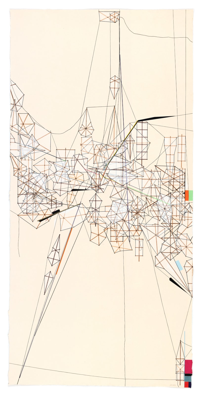 Jacob Hashimoto Monoprint The Vanishing Point of Night