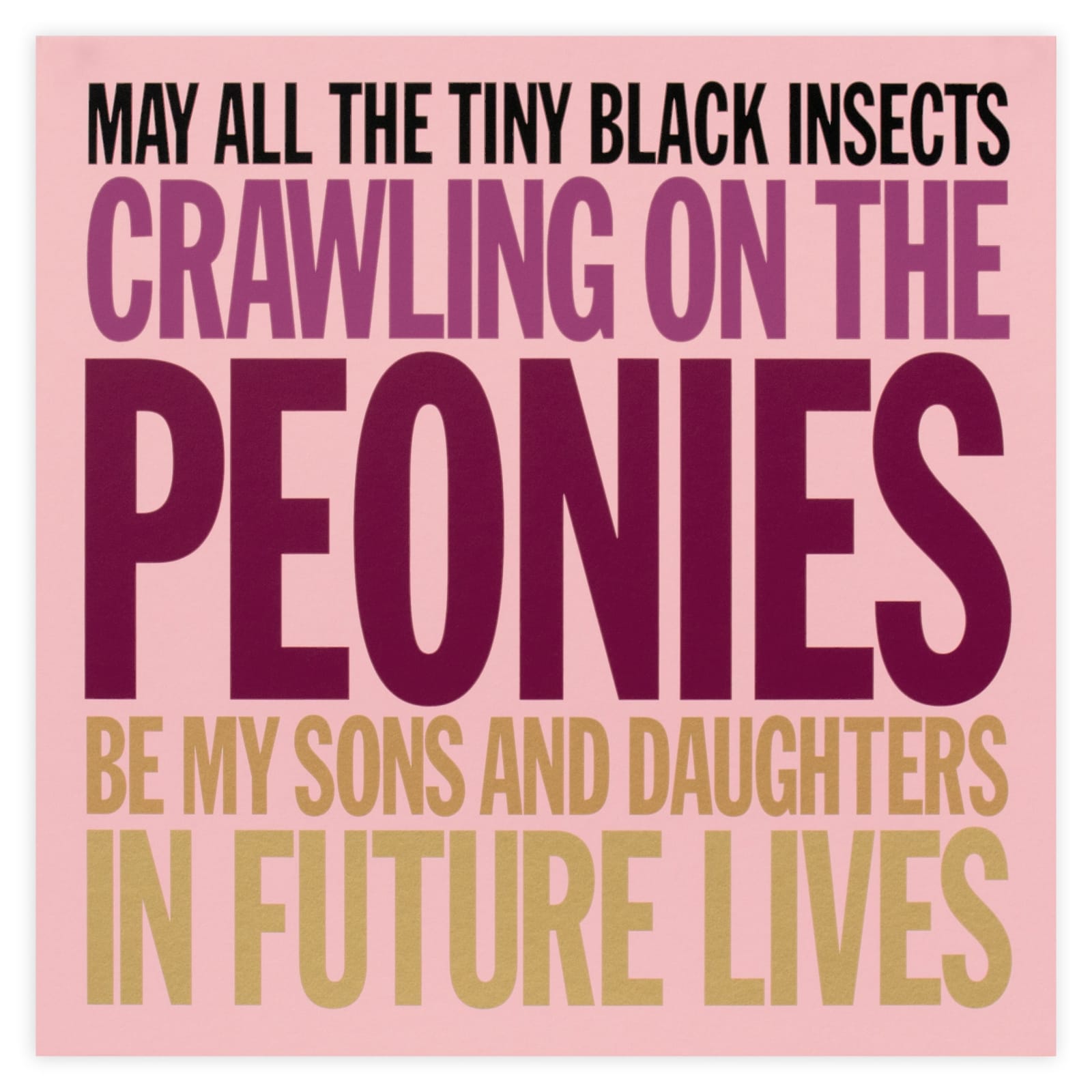 John Giorno Welcoming the Flowers Peonies Edition Print