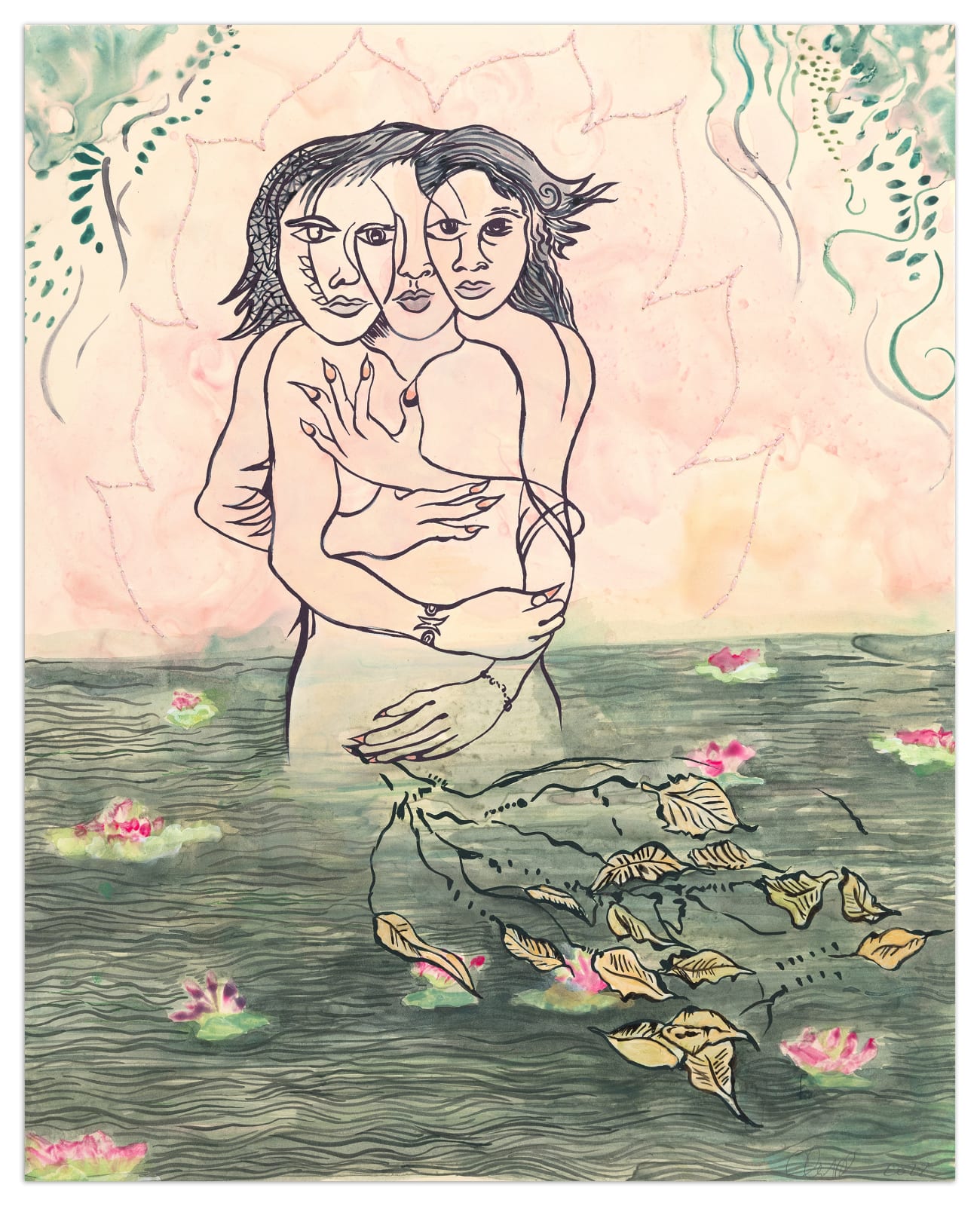 Chitra Ganesh Durham Press The Wolf Watcher's Dream Monotype Uniques