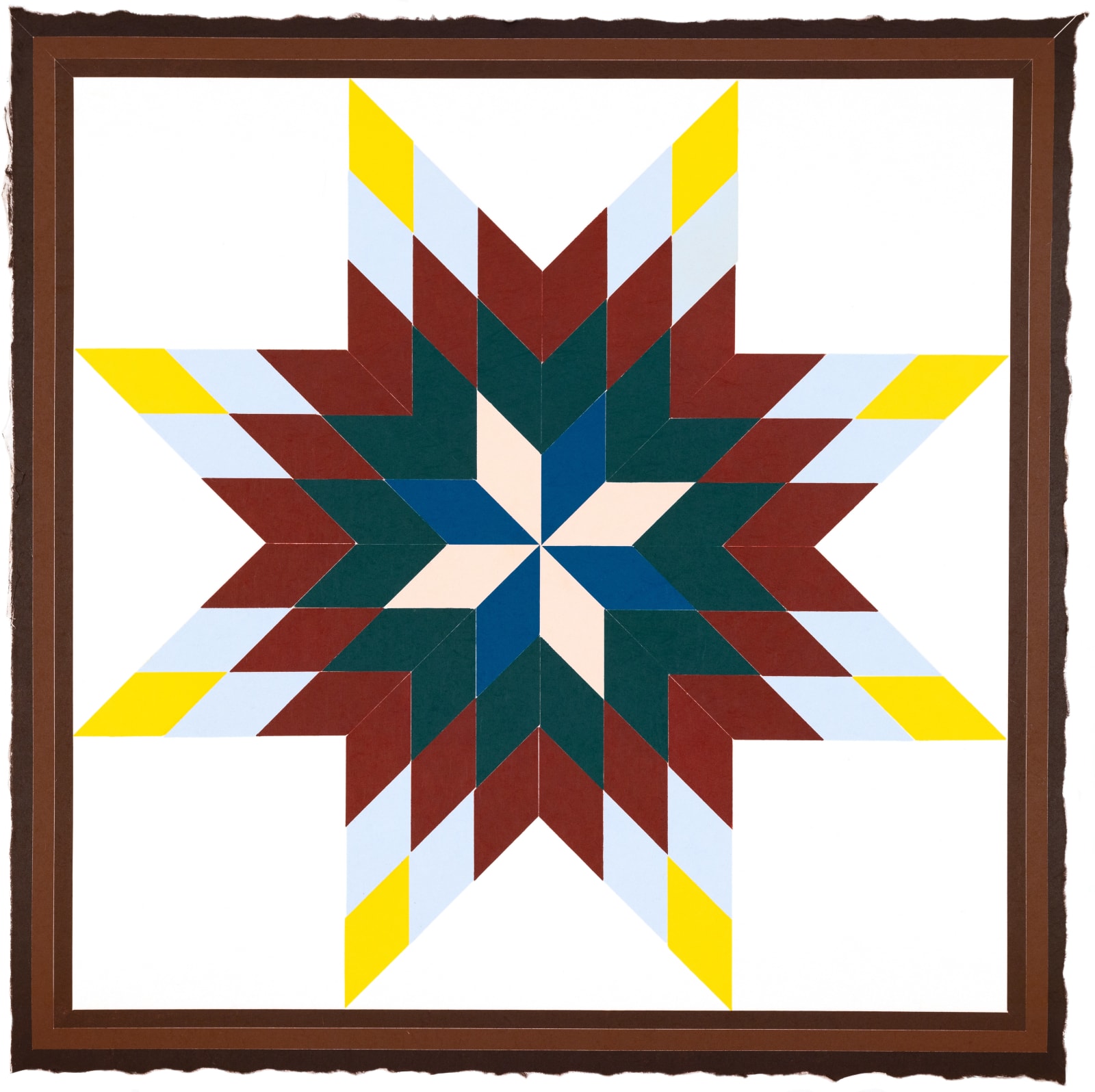 Polly Apfelbaum Durham Press Barn Star Woodblock Monoprint