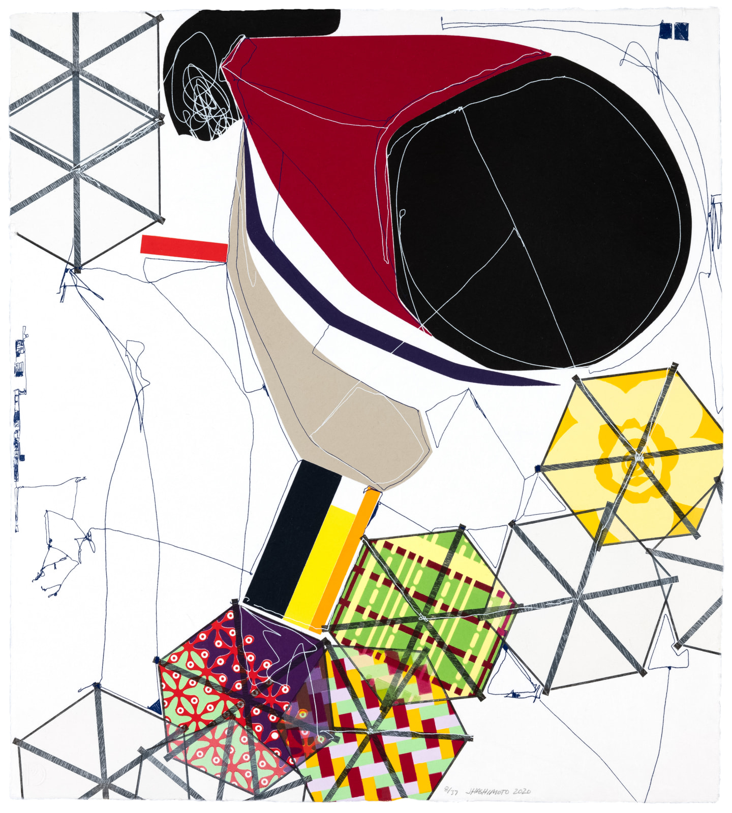 Jacob Hashimoto, The Necessary Invention of the Mind, III, 2020