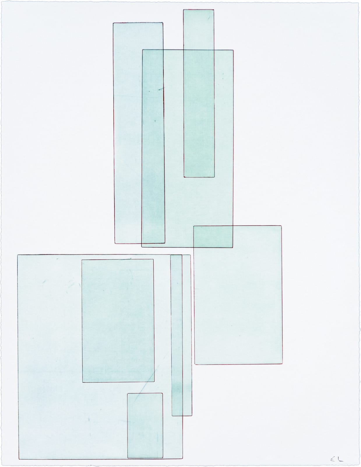 Emil Lukas Double Event Glass 1881 Mono Print