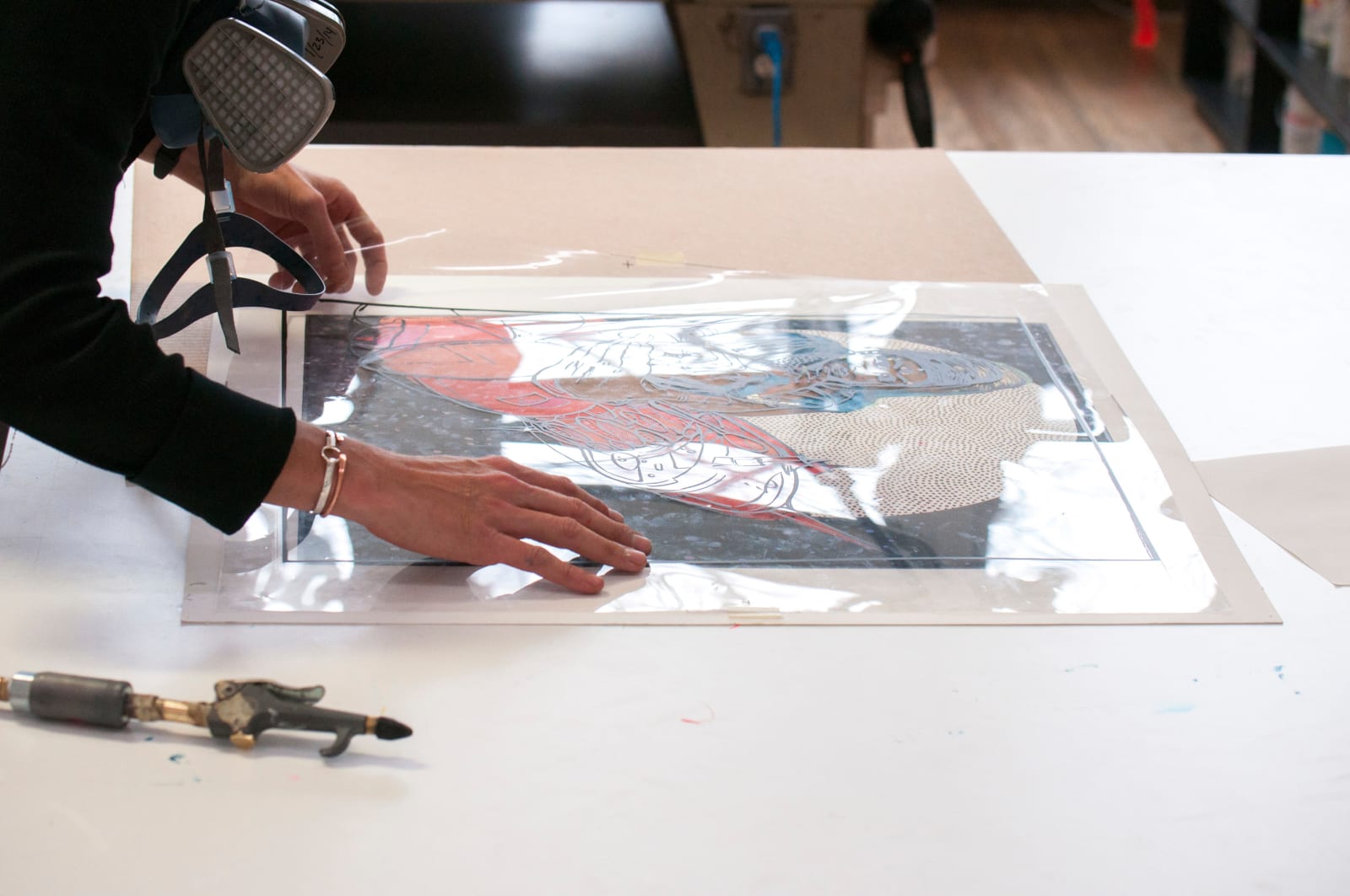 Chitra Ganesh Durham Press Architects of the Future Screenprint Limited Edition Printing in progress