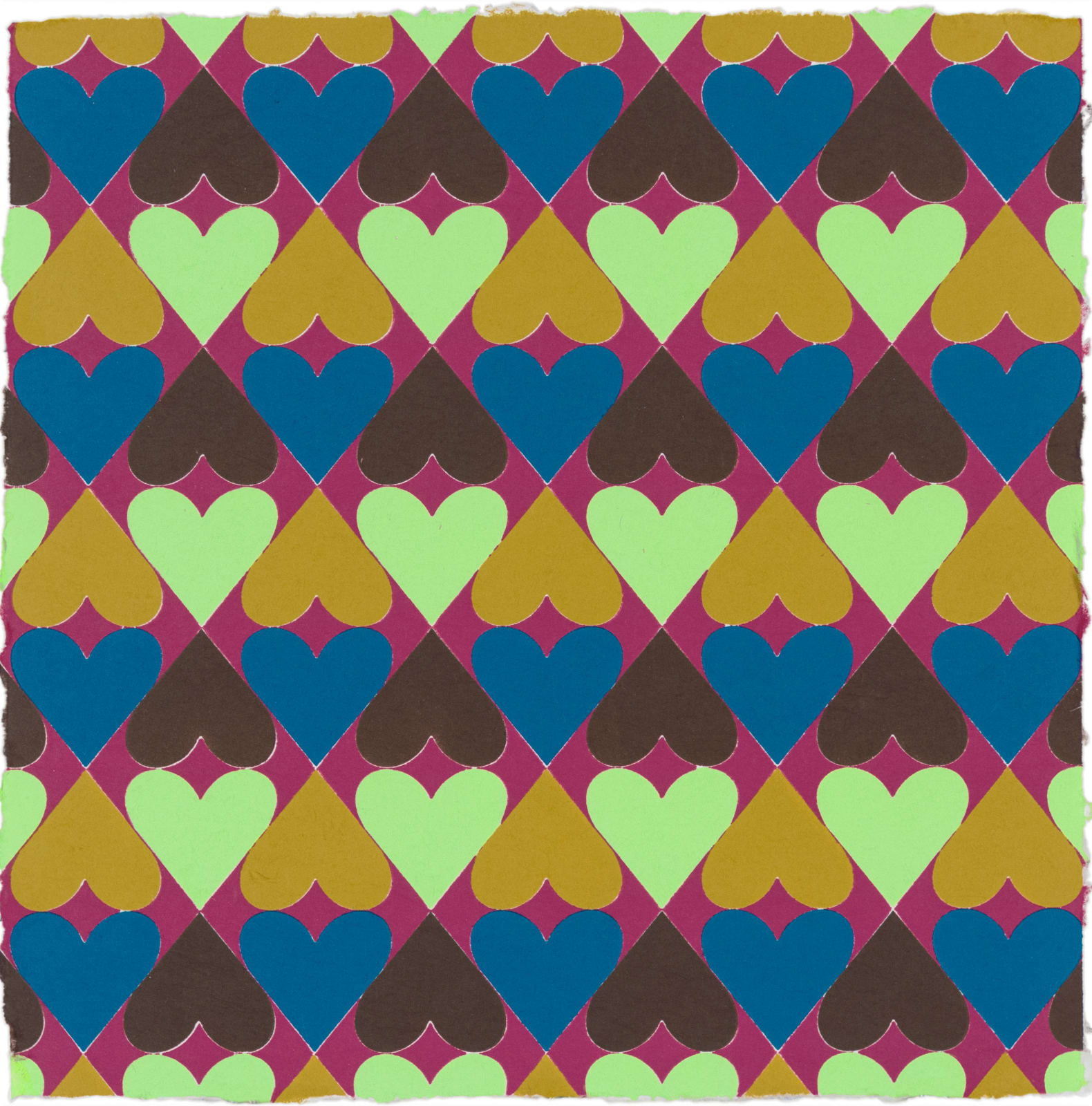 Polly Apfelbaum, There Are Many Hearts (14 x 14) 8, 2020