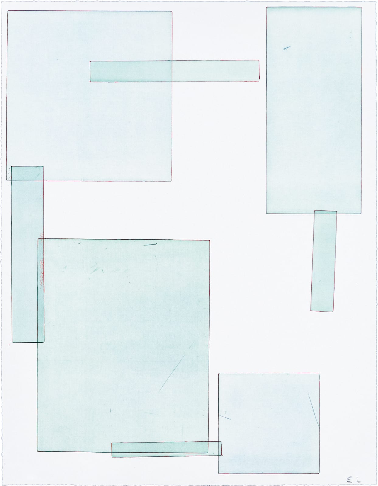 Emil Lukas Double Event Glass 1882 Mono Print