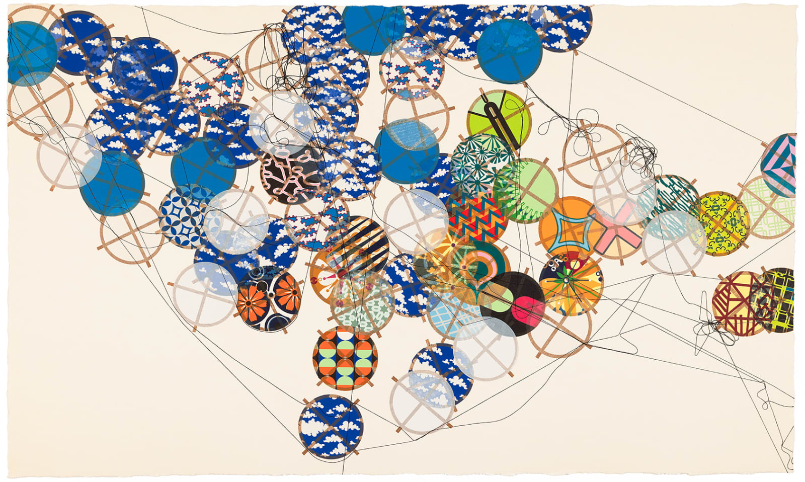 Jacob Hashimoto Durham Press Chance Encounters Variation 2 2025 Woodblock and Screenprint Edition