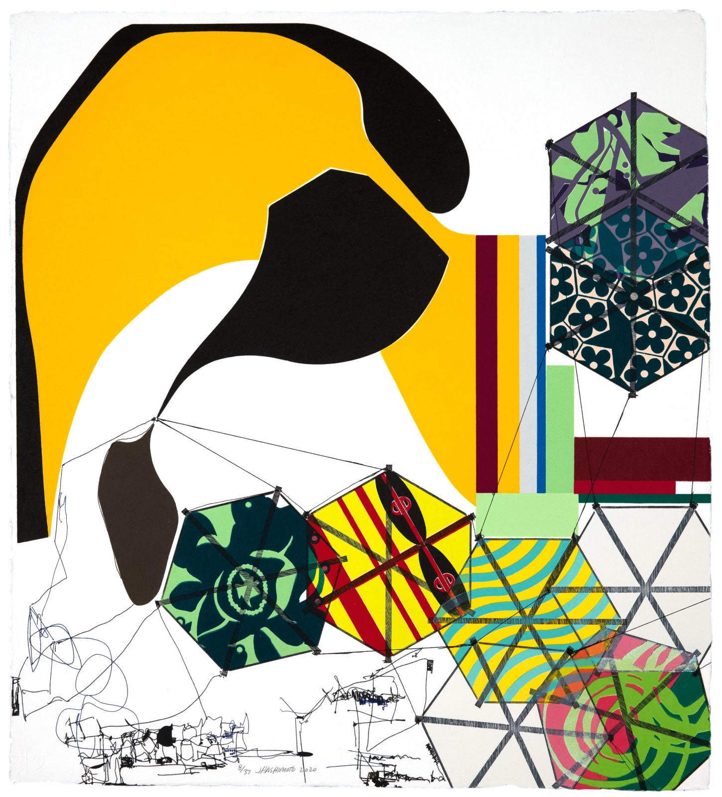 Jacob Hashimoto, The Necessary Invention of the Mind, IX, 2020