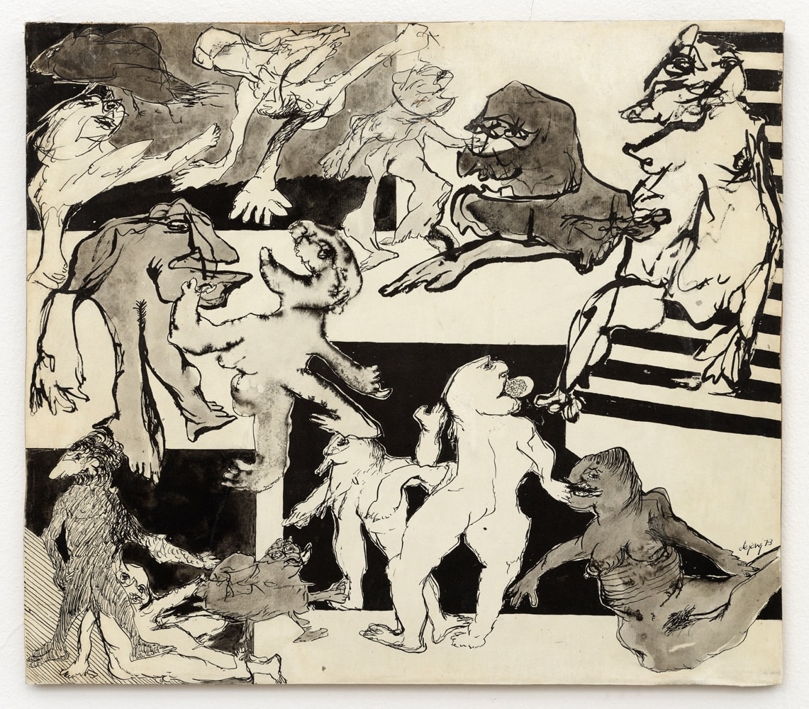 Jacqueline de Jong, Untitled (TV drawing), 1973