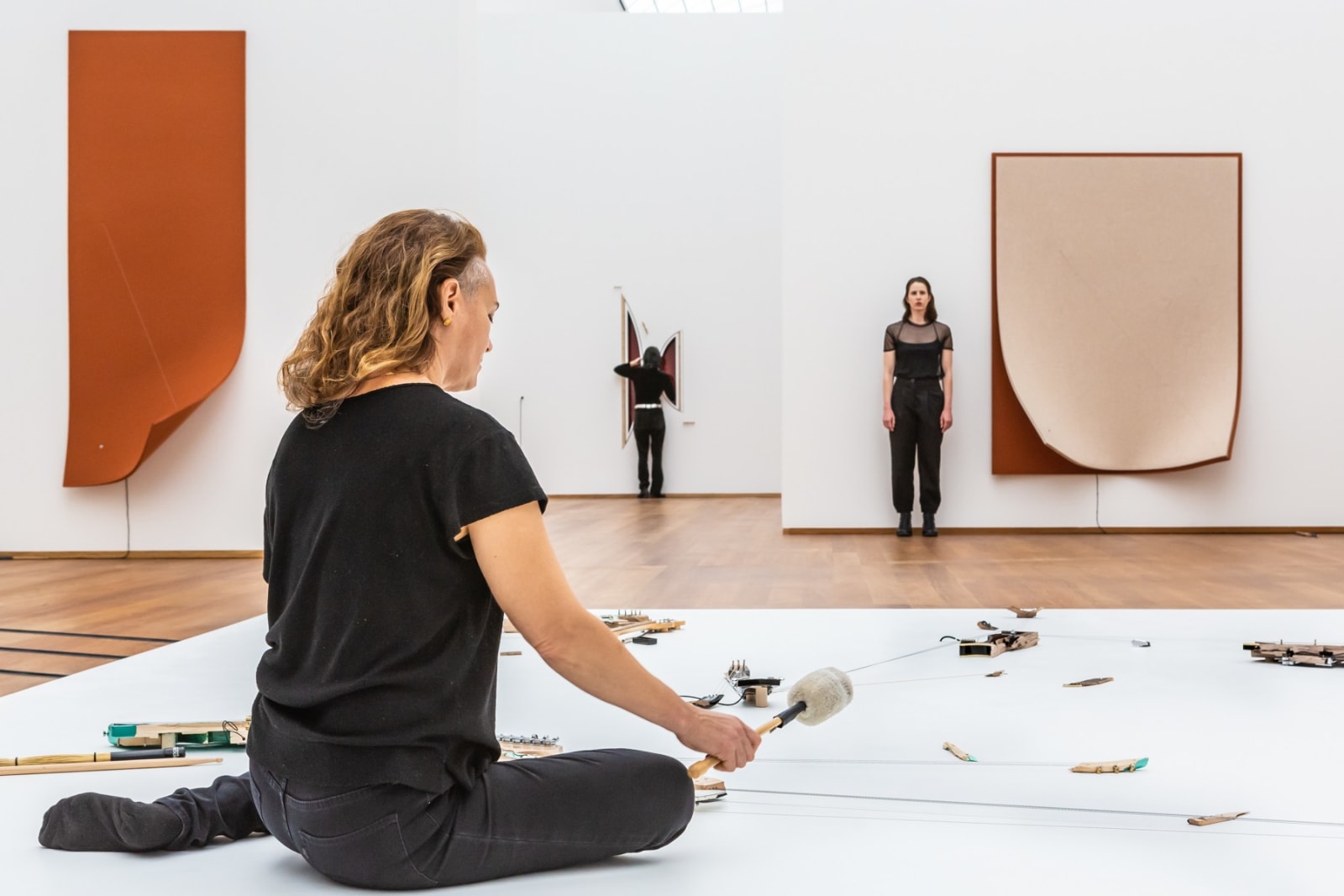 Naama Tsabar, Work on Felt Overlap Diptych (Variation 1) Copper and Sandstone, 2023