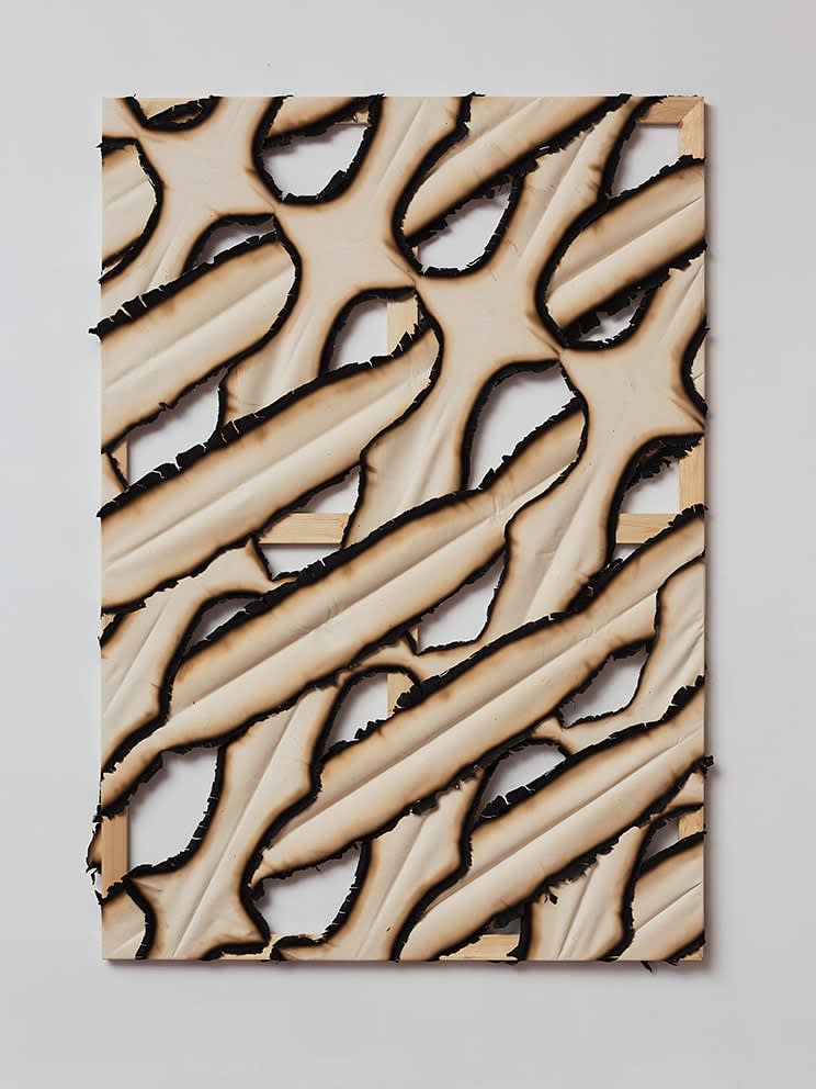 Ariel Schlesinger, Untitled (Burnt Canvas 5), 2016