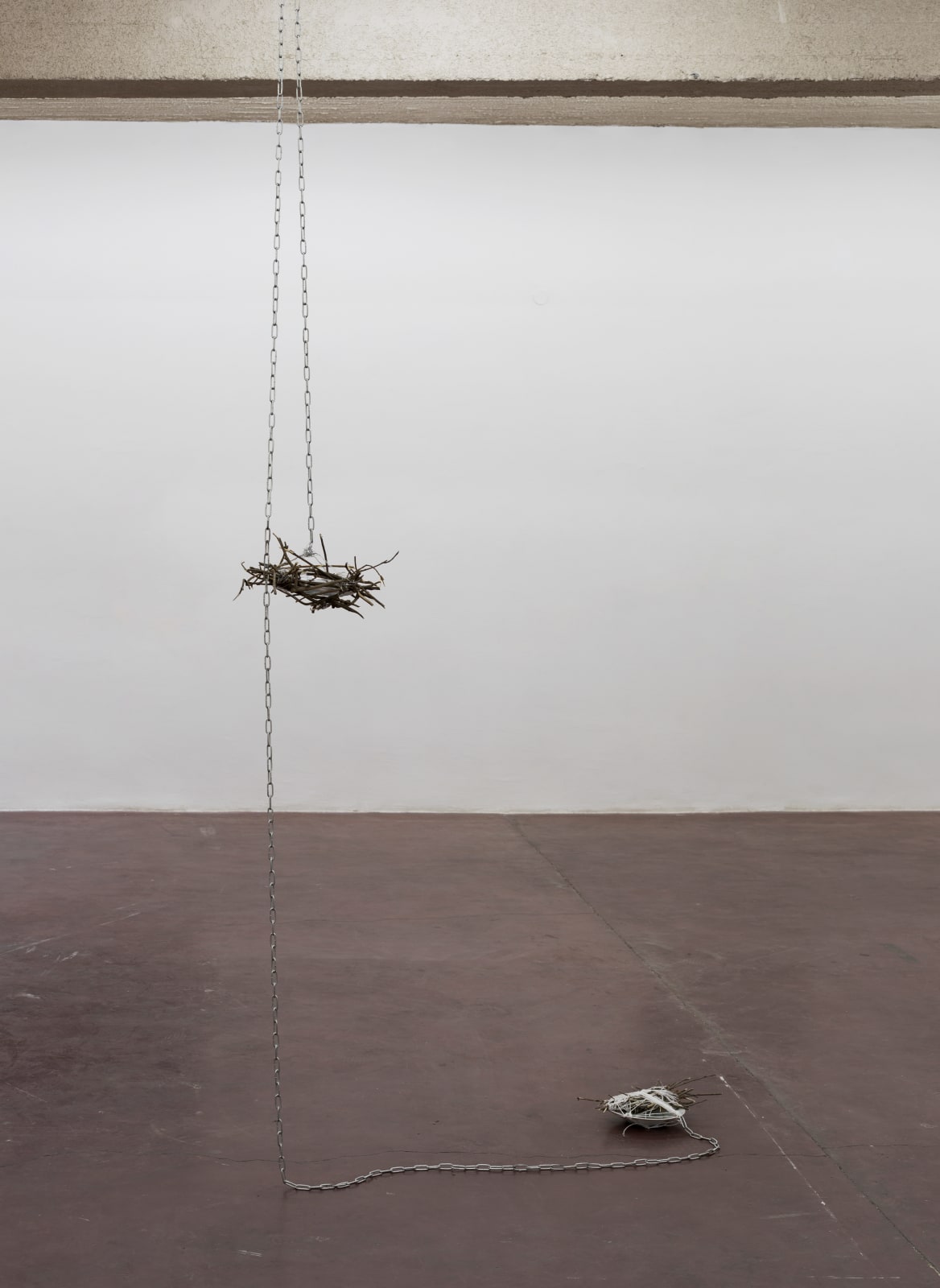 Etti Abergel, Bottle, plates, leaves, 2017