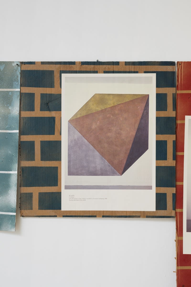 Jonathan Monk, Poster of Sol Lewitt wall painting C. Untitled pasted onto wall painting, 2015