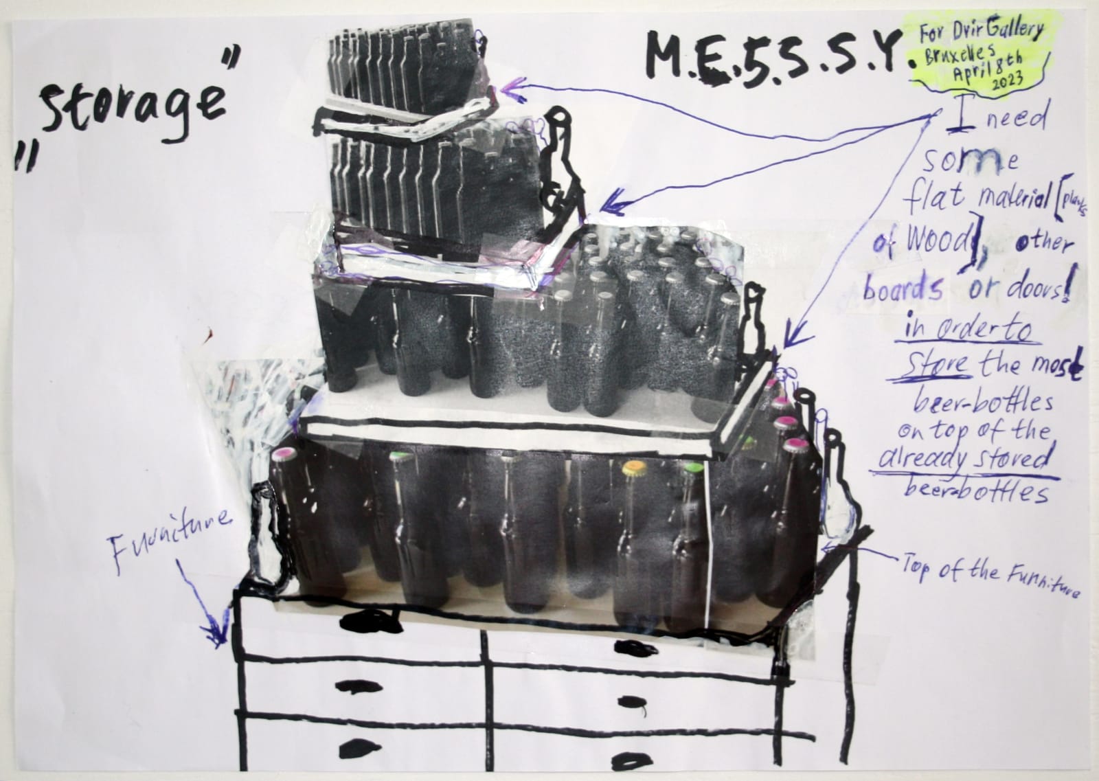Thomas Hirschhorn, Preparatory Drawings M.E.S.S.S.Y #06/11, 2023