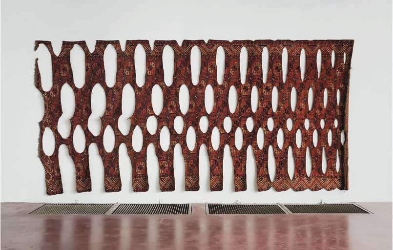 Ariel Schlesinger, Untitled (Burnt Carpet), 2014